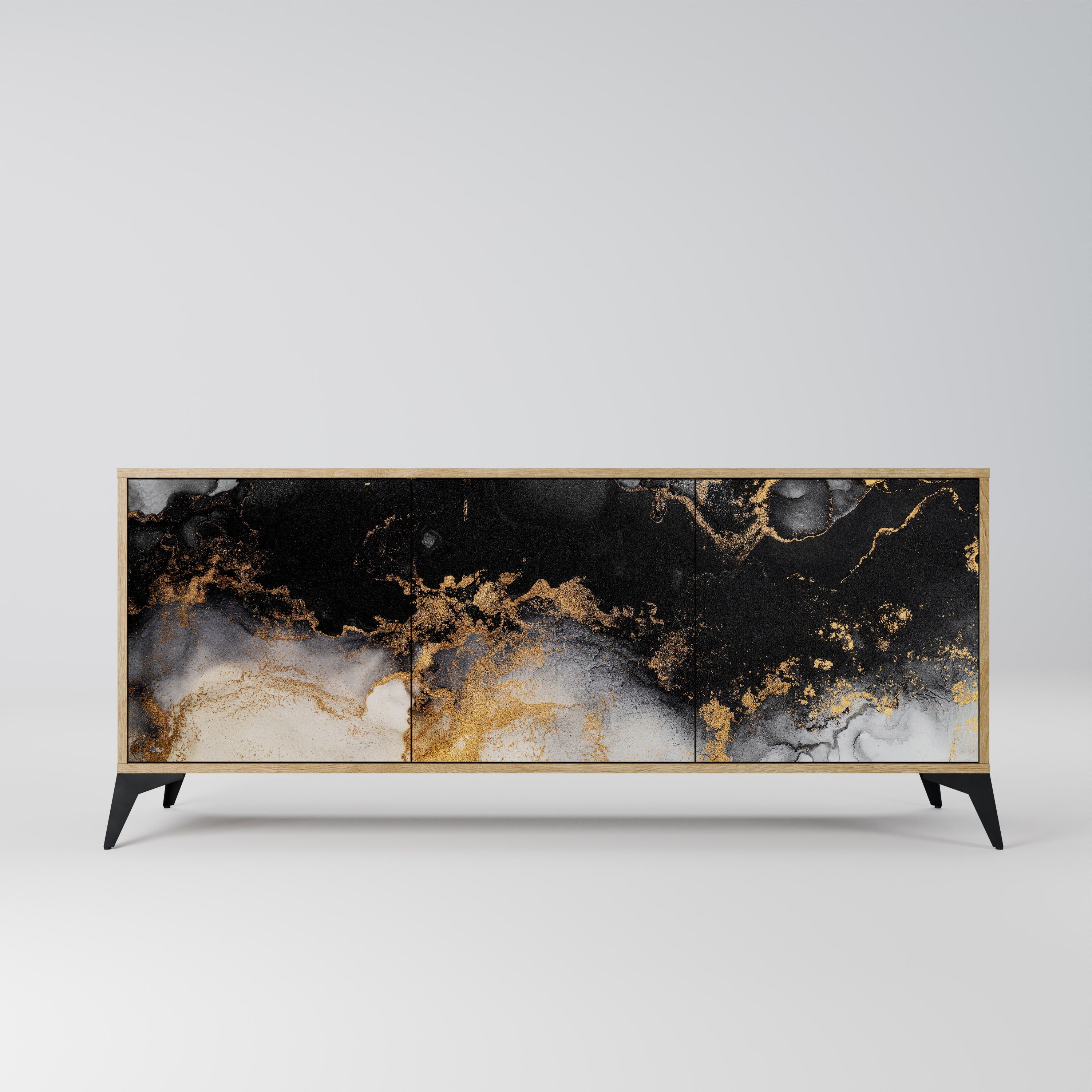 Buffet 3 portes MARBLE OF TOMMORROW effet chêne