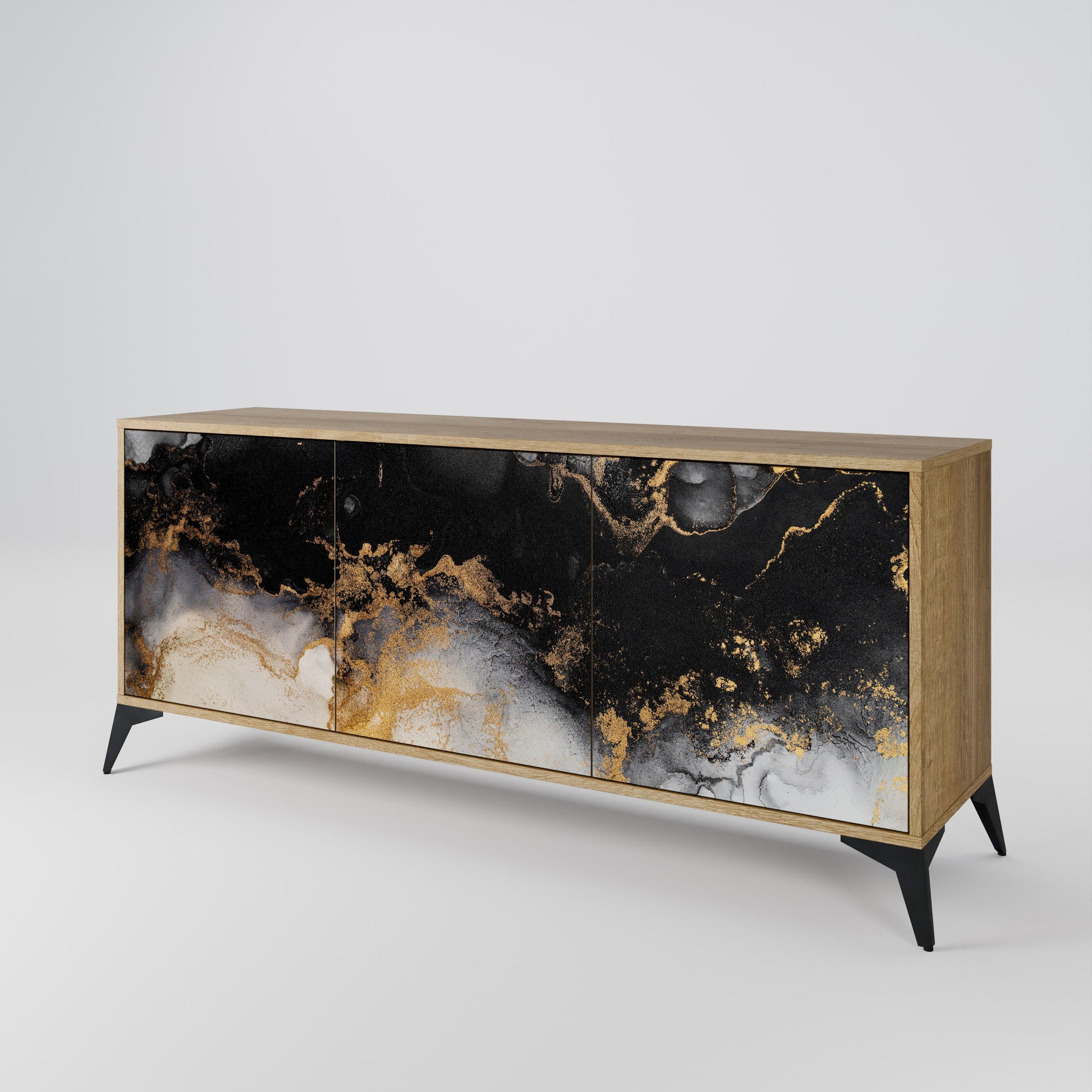Buffet 3 portes MARBLE OF TOMMORROW effet chêne