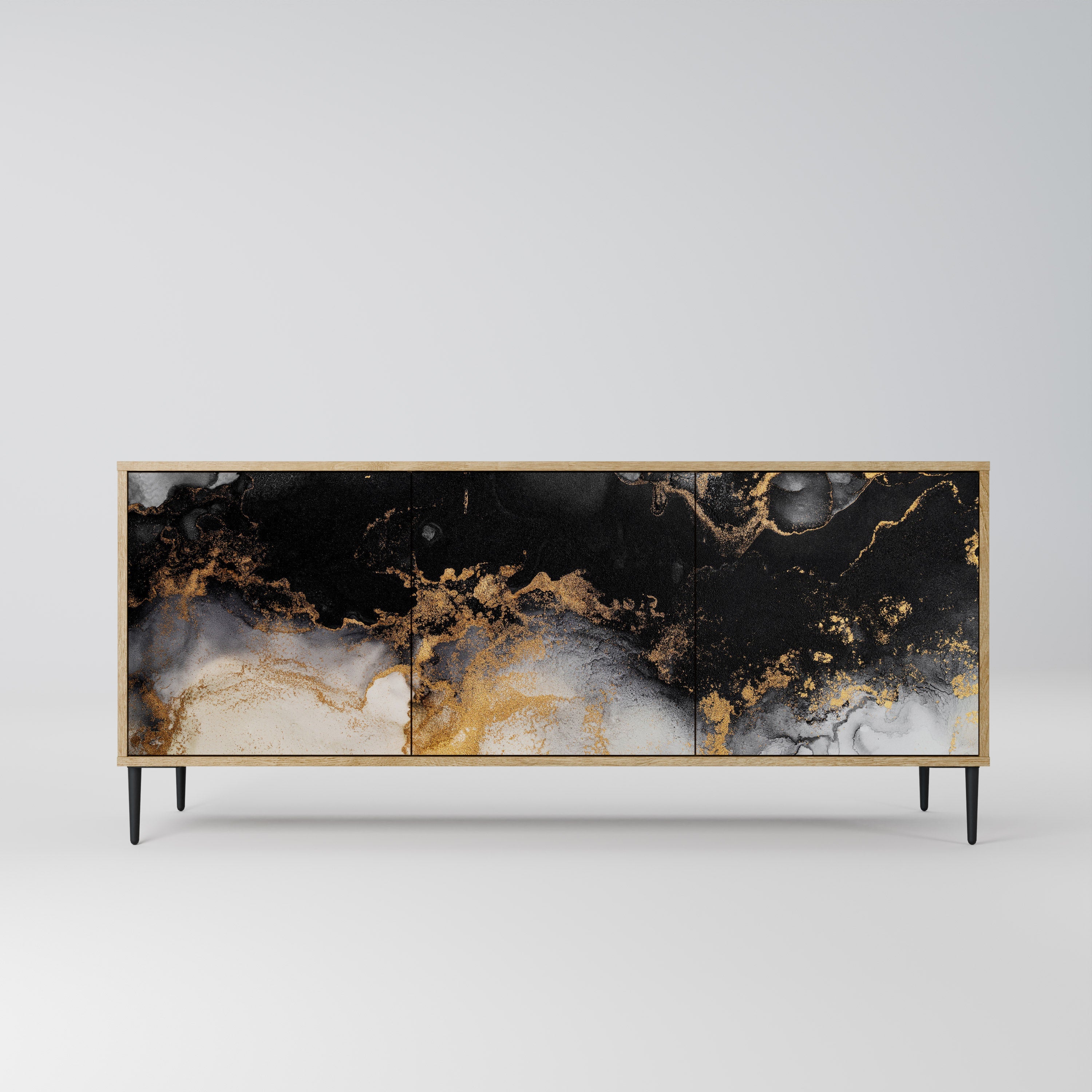 Buffet 3 portes MARBLE OF TOMMORROW effet chêne