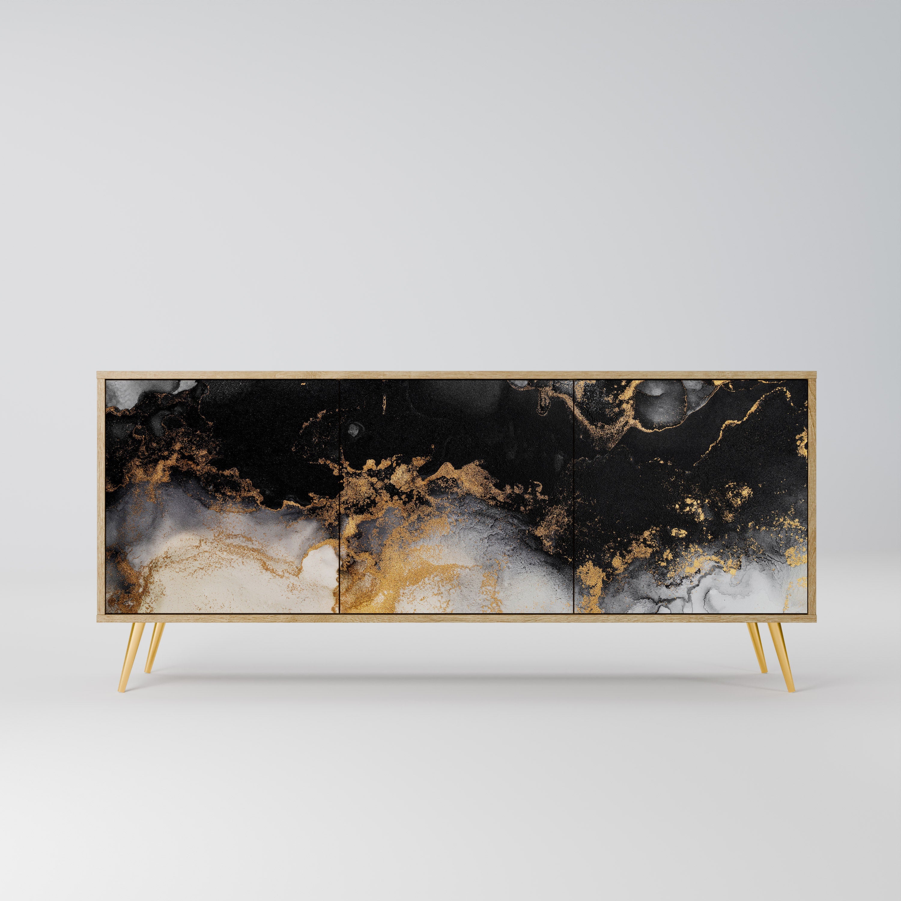 Buffet 3 portes MARBLE OF TOMMORROW effet chêne