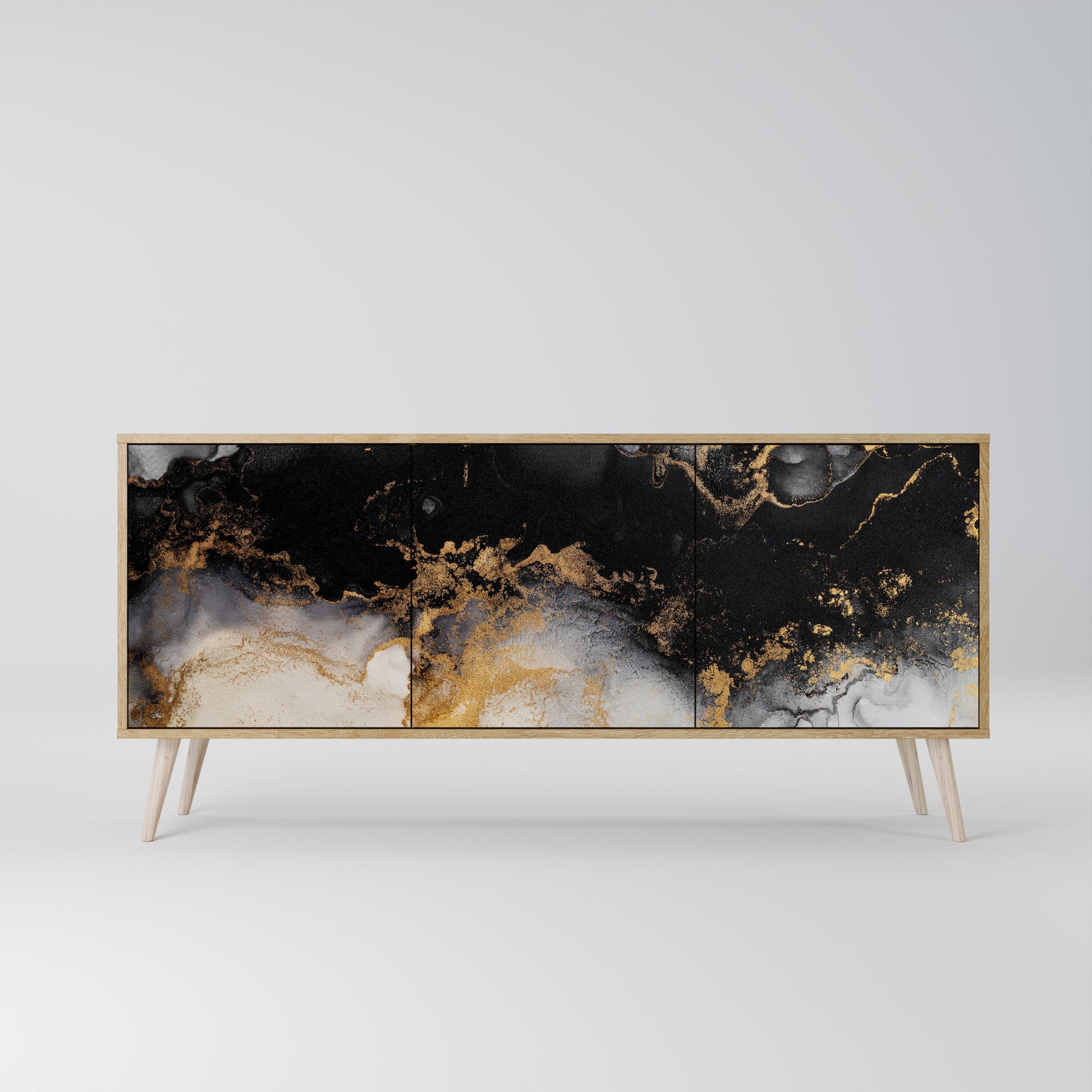 Buffet 3 portes MARBLE OF TOMMORROW effet chêne