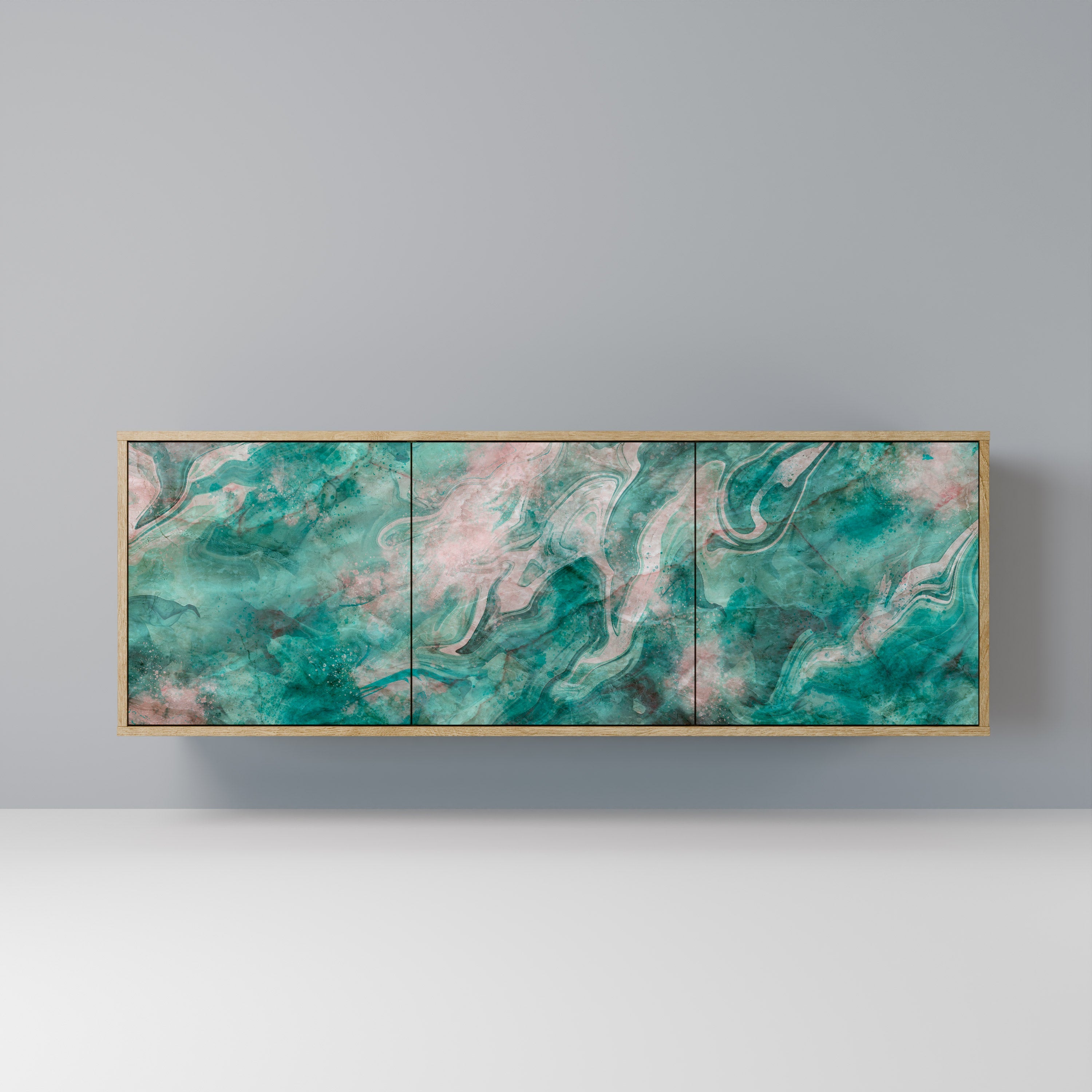 Buffet 3 portes ABSTRACT ALCHEMY effet chêne