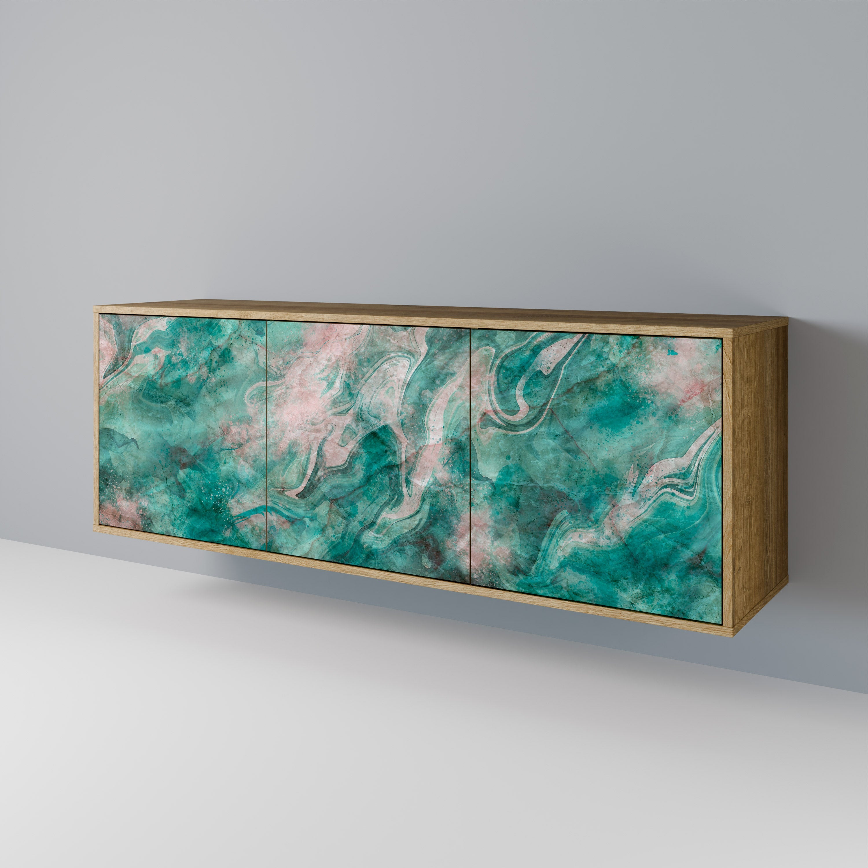 Buffet 3 portes ABSTRACT ALCHEMY effet chêne