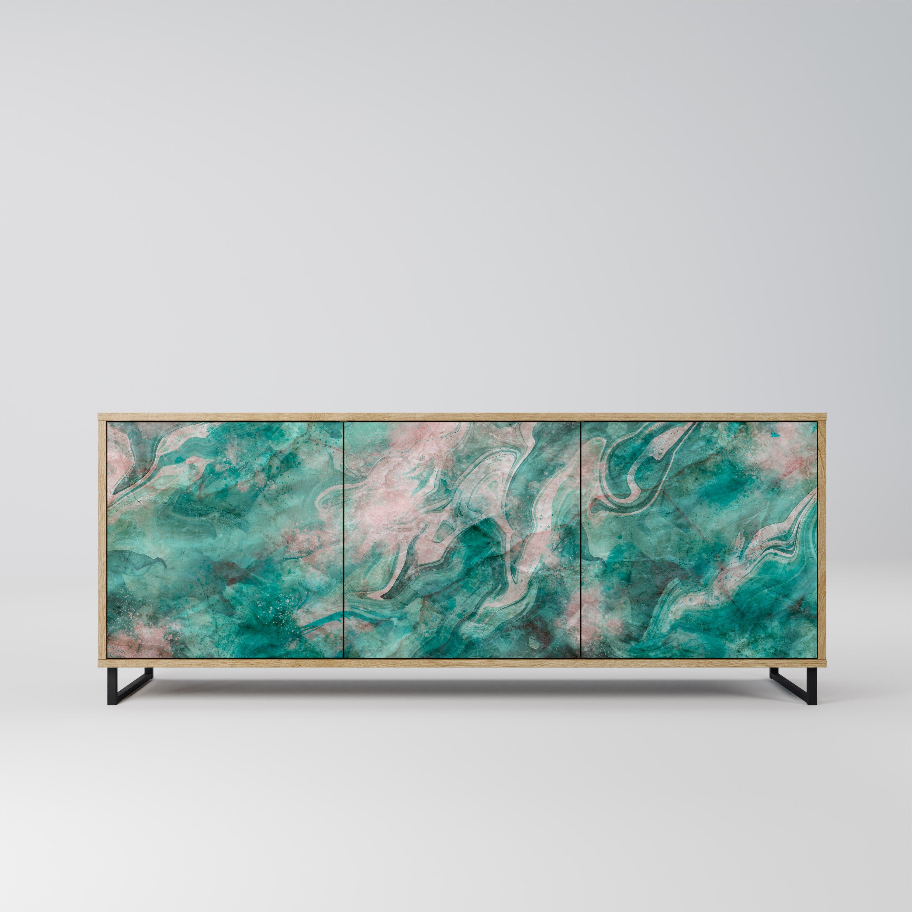 Buffet 3 portes ABSTRACT ALCHEMY effet chêne