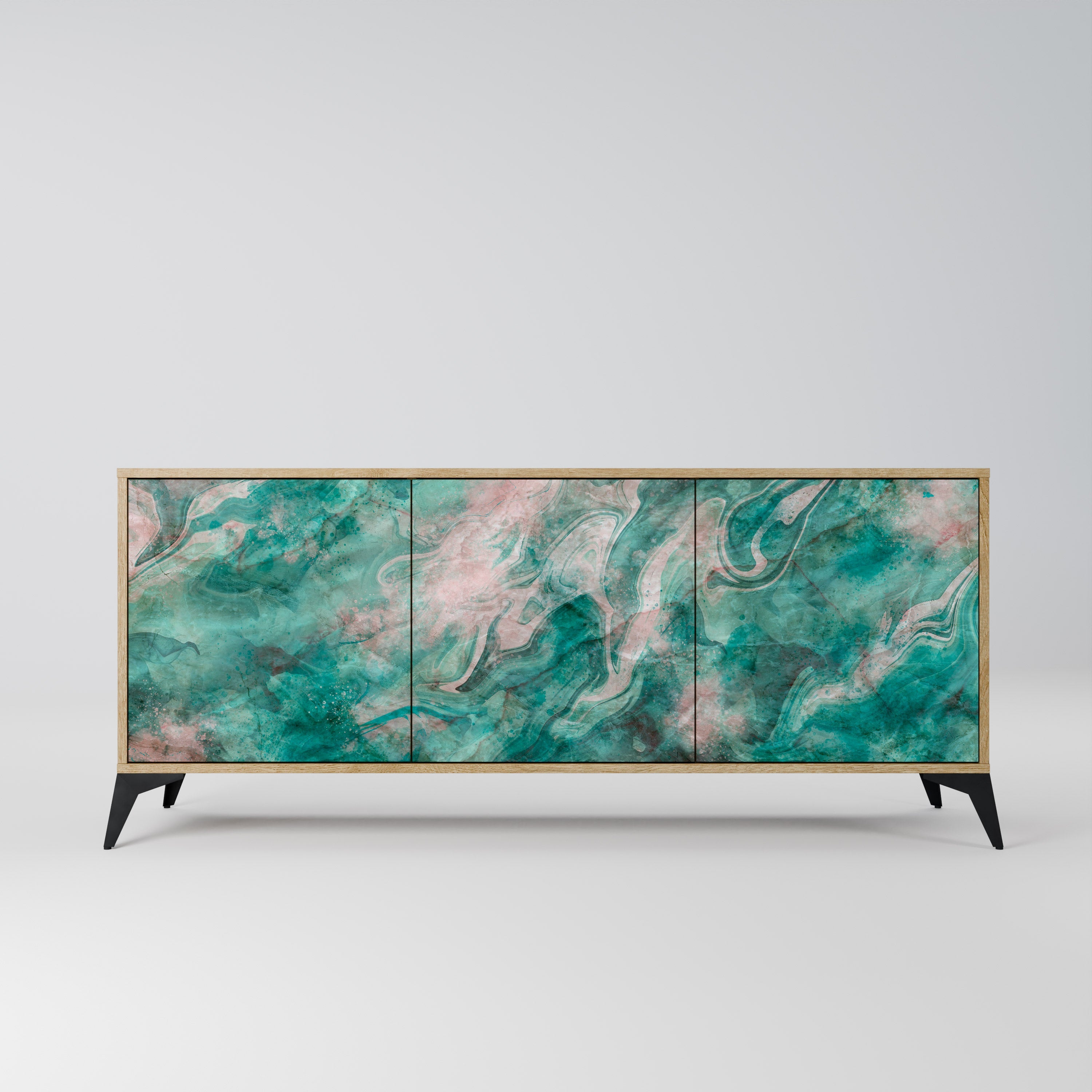 Buffet 3 portes ABSTRACT ALCHEMY effet chêne