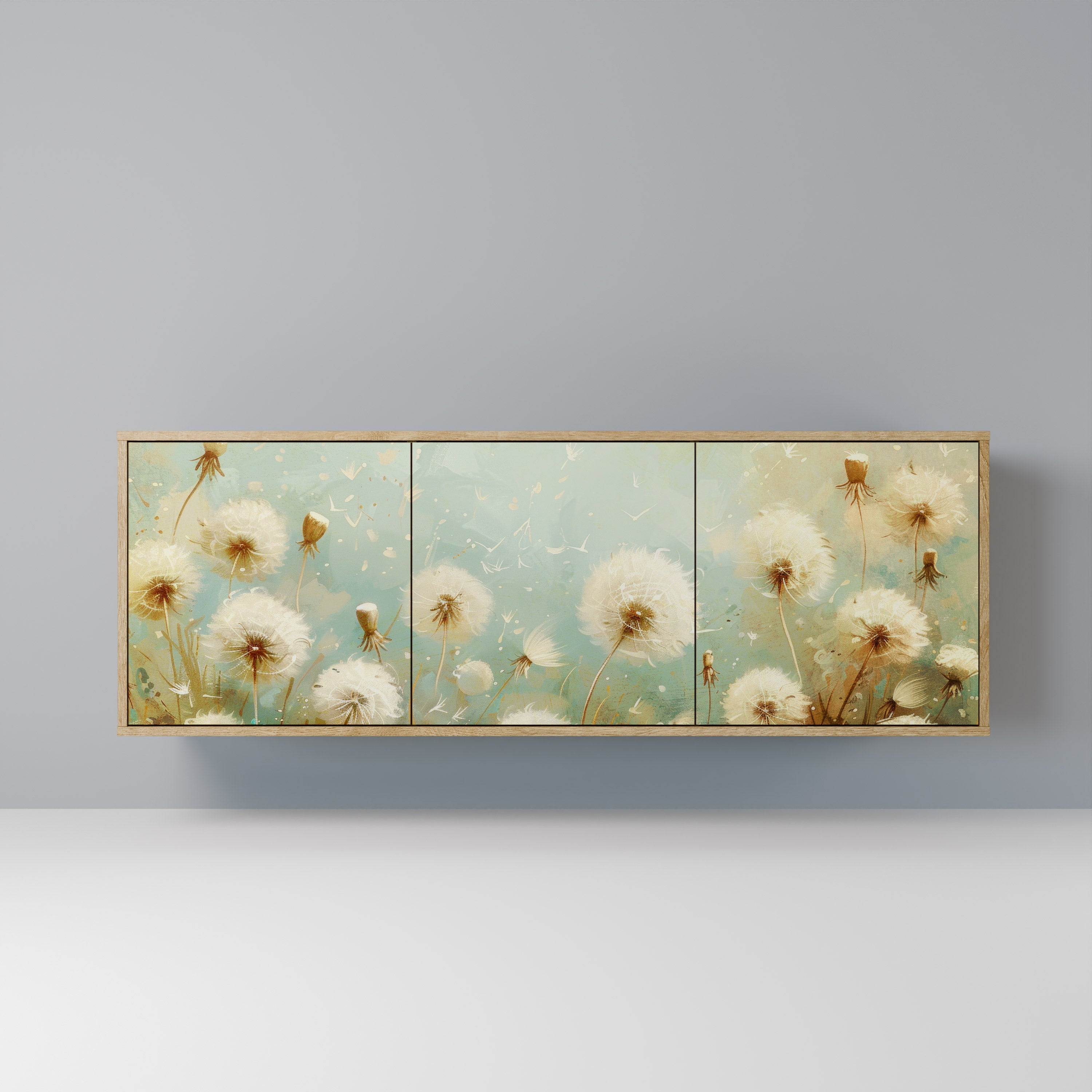 Buffet 3 portes DREAMY MEADOW effet chêne