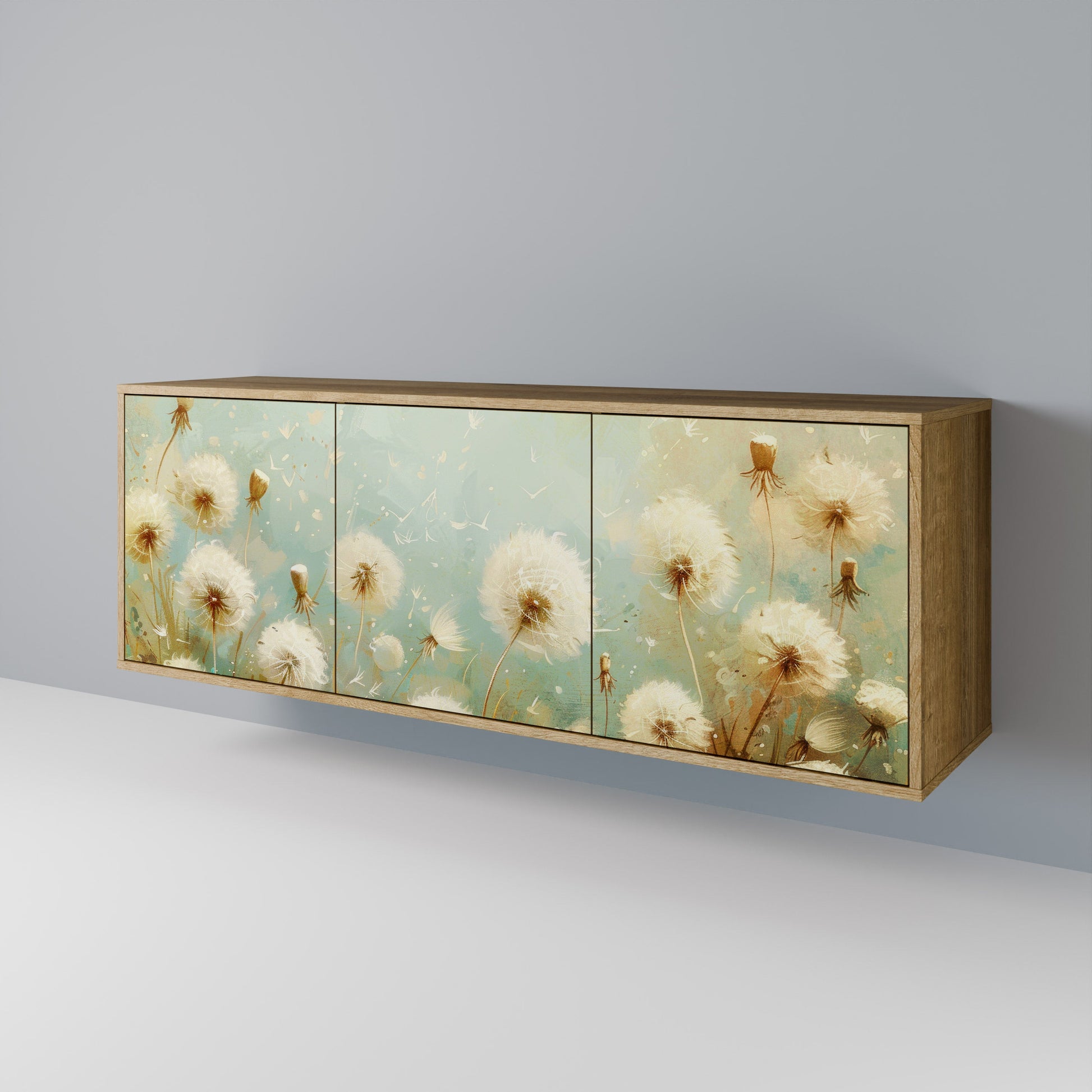 Buffet 3 portes DREAMY MEADOW effet chêne