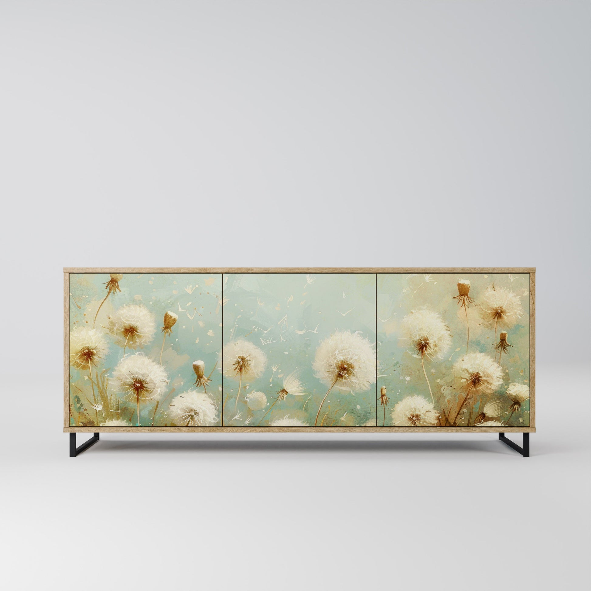 Buffet 3 portes DREAMY MEADOW effet chêne