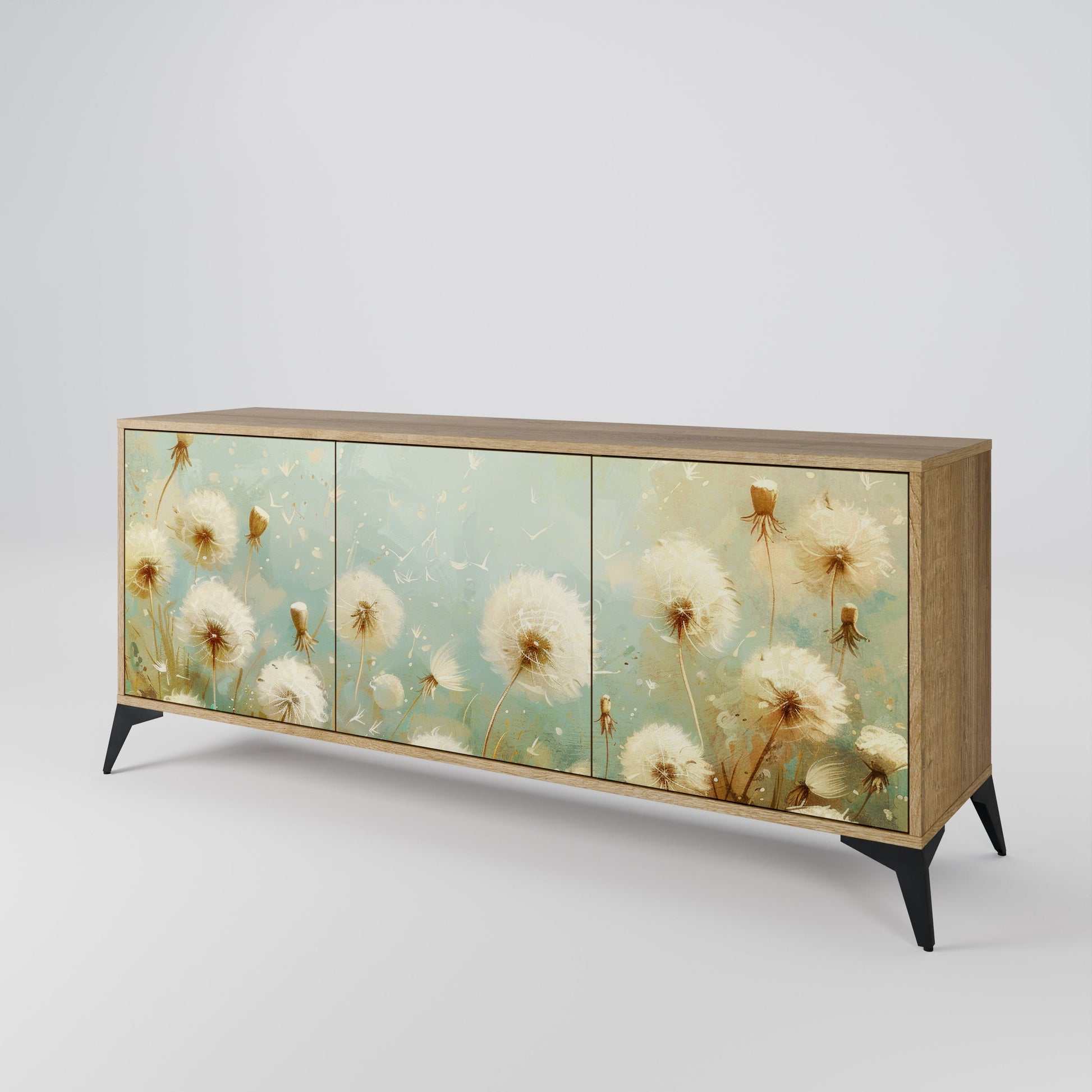 Buffet 3 portes DREAMY MEADOW effet chêne