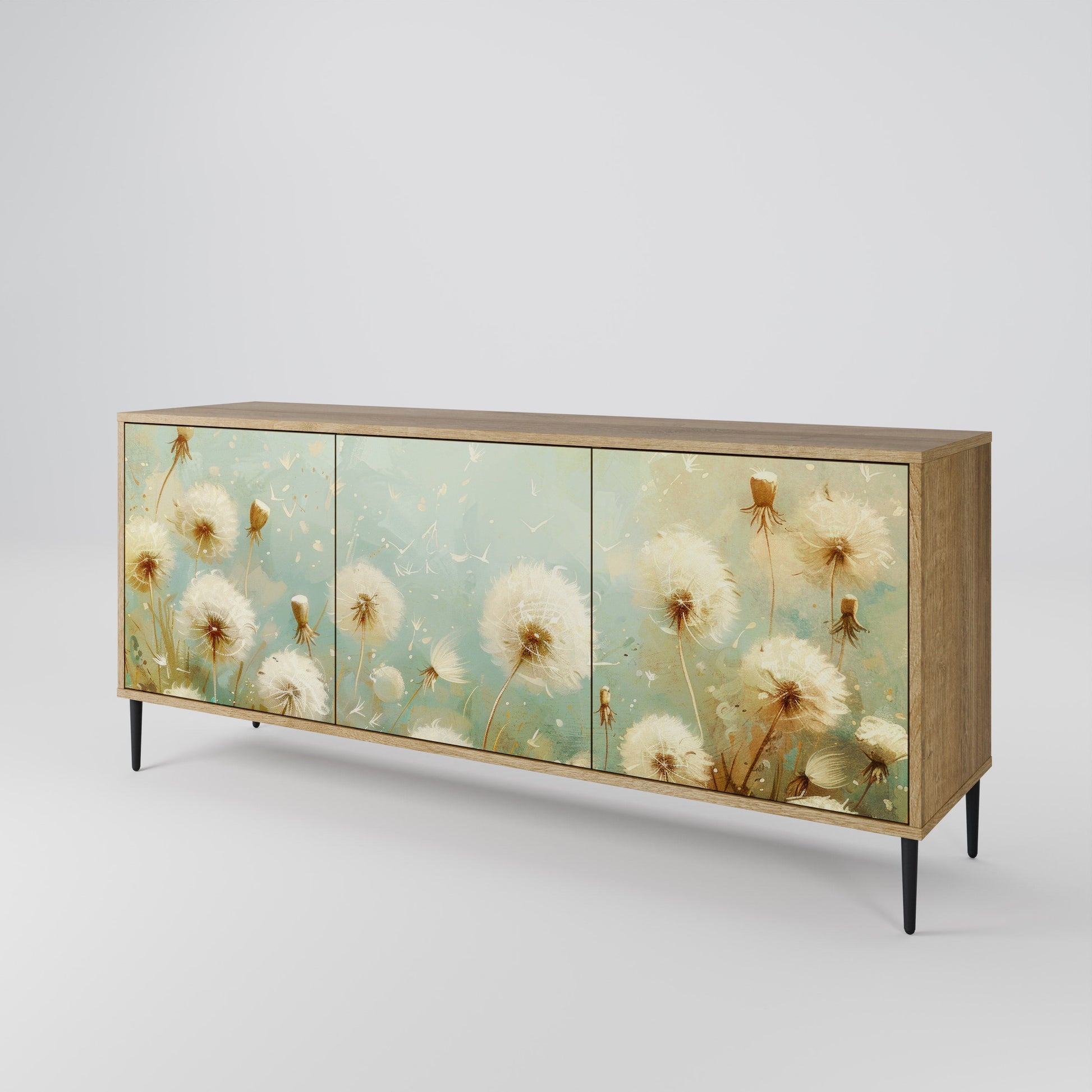 Buffet 3 portes DREAMY MEADOW effet chêne