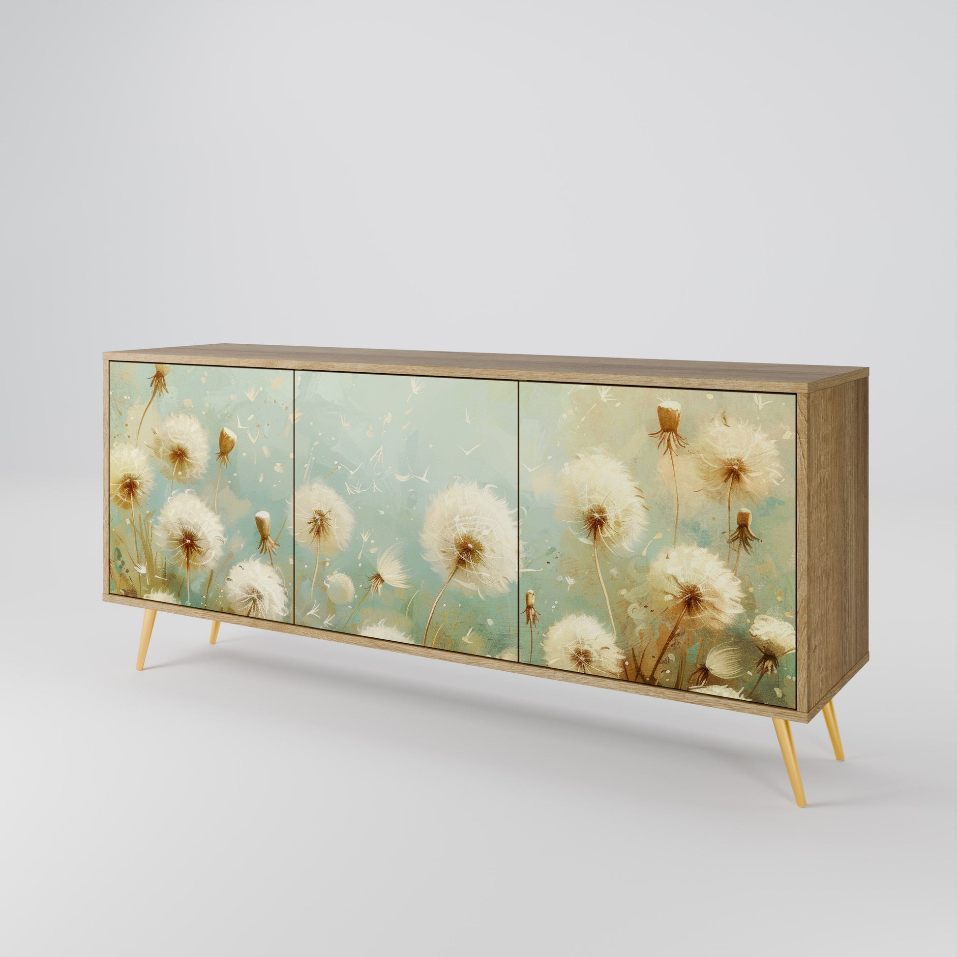 Buffet 3 portes DREAMY MEADOW effet chêne