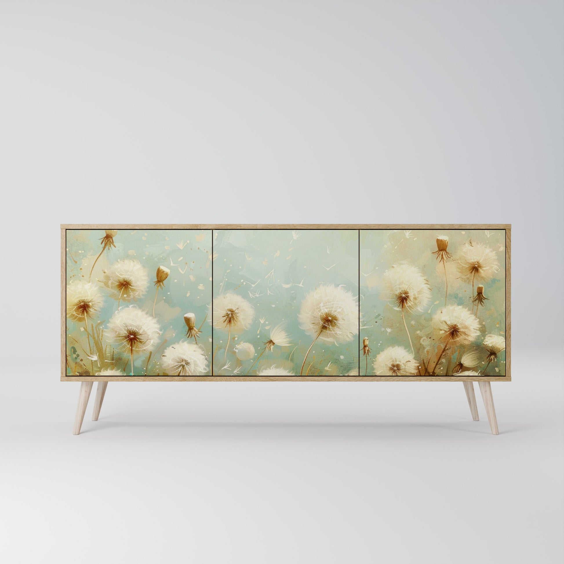 Buffet 3 portes DREAMY MEADOW effet chêne