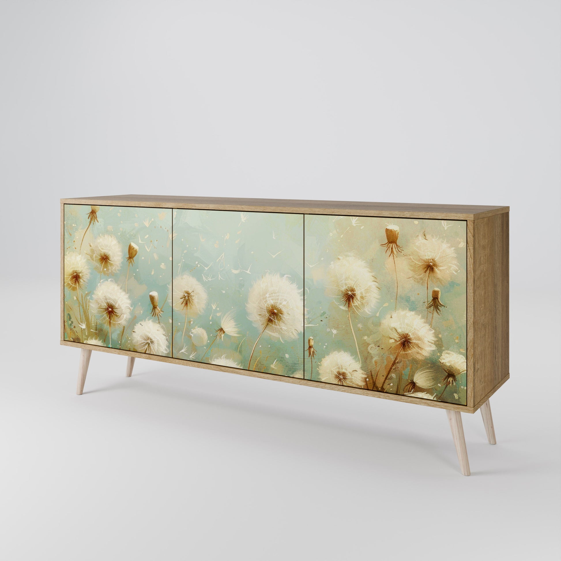 Buffet 3 portes DREAMY MEADOW effet chêne