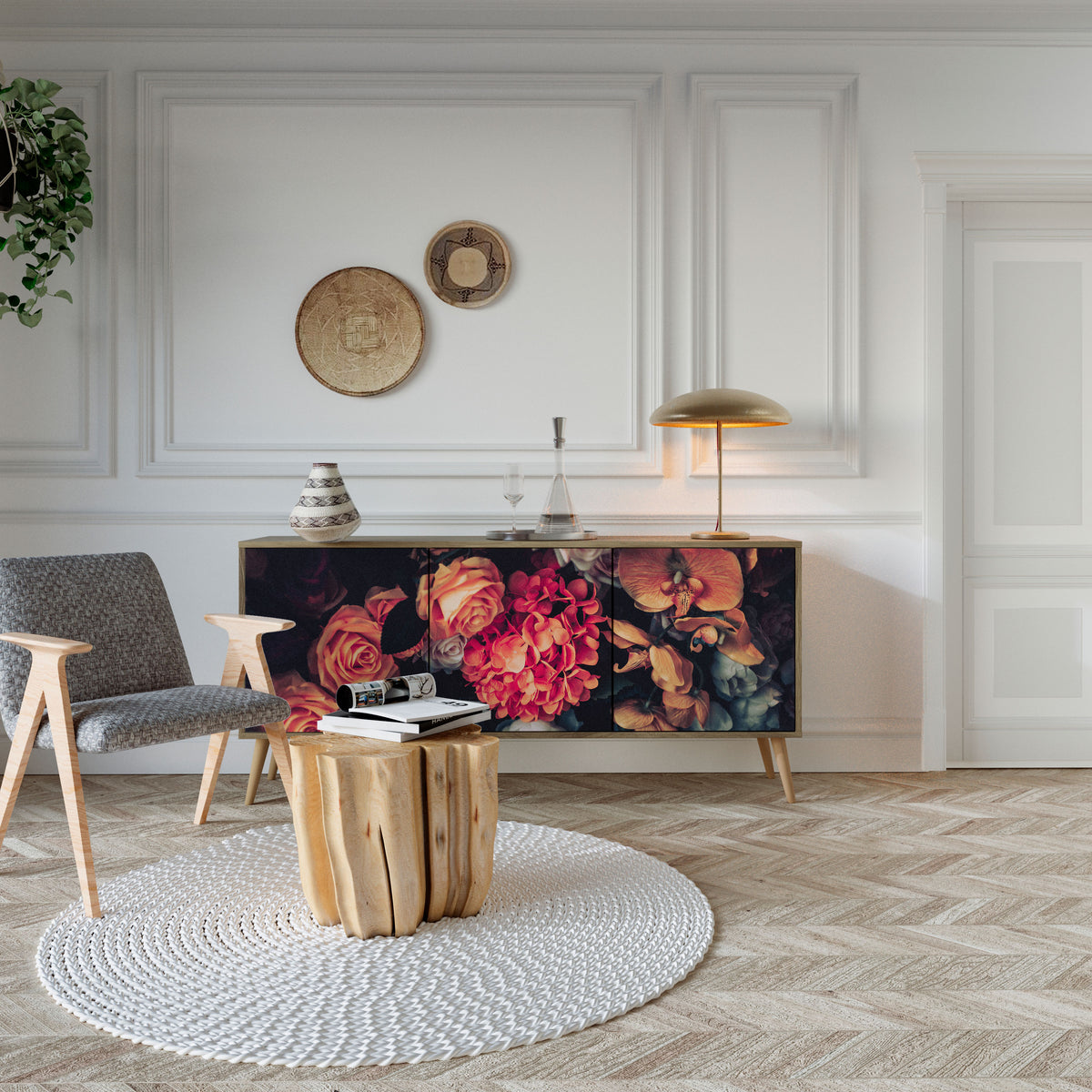 NEVERENDING BLOOM 3-Door Sideboard