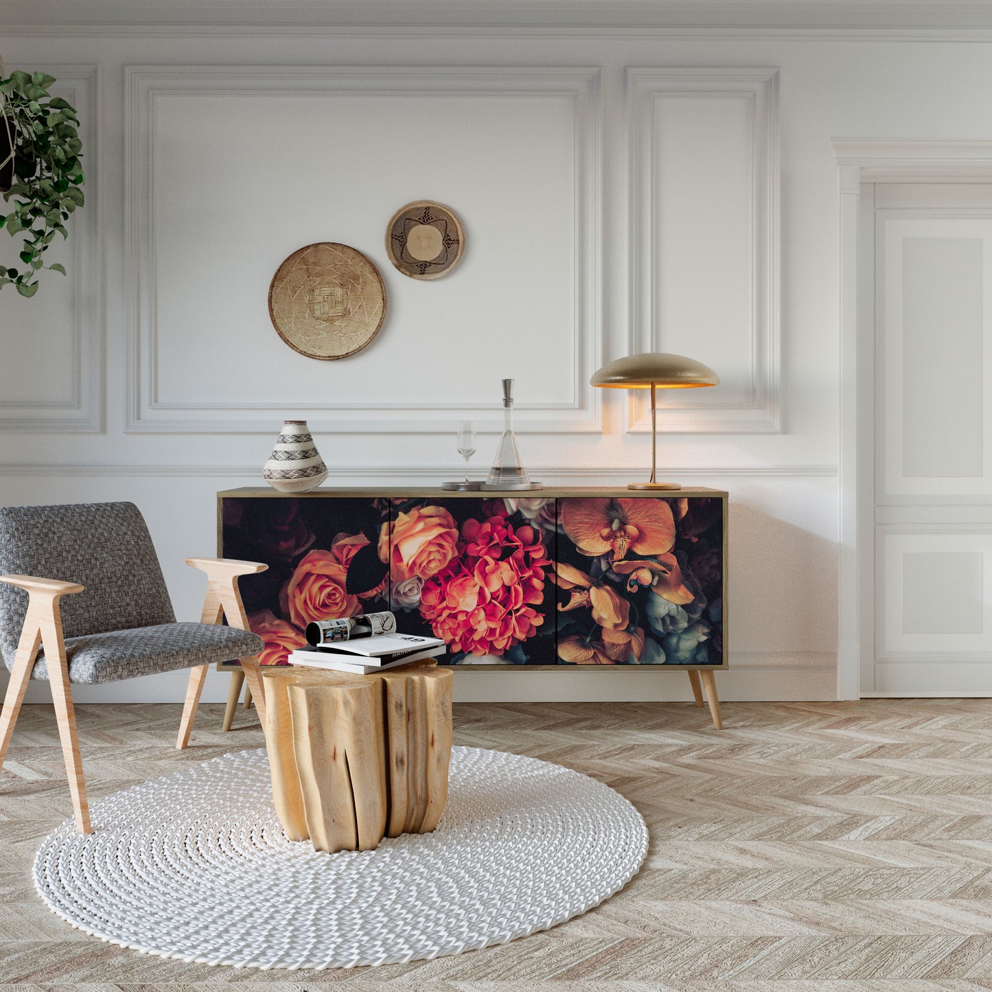 NEVERENDING BLOOM 3-Door Sideboard