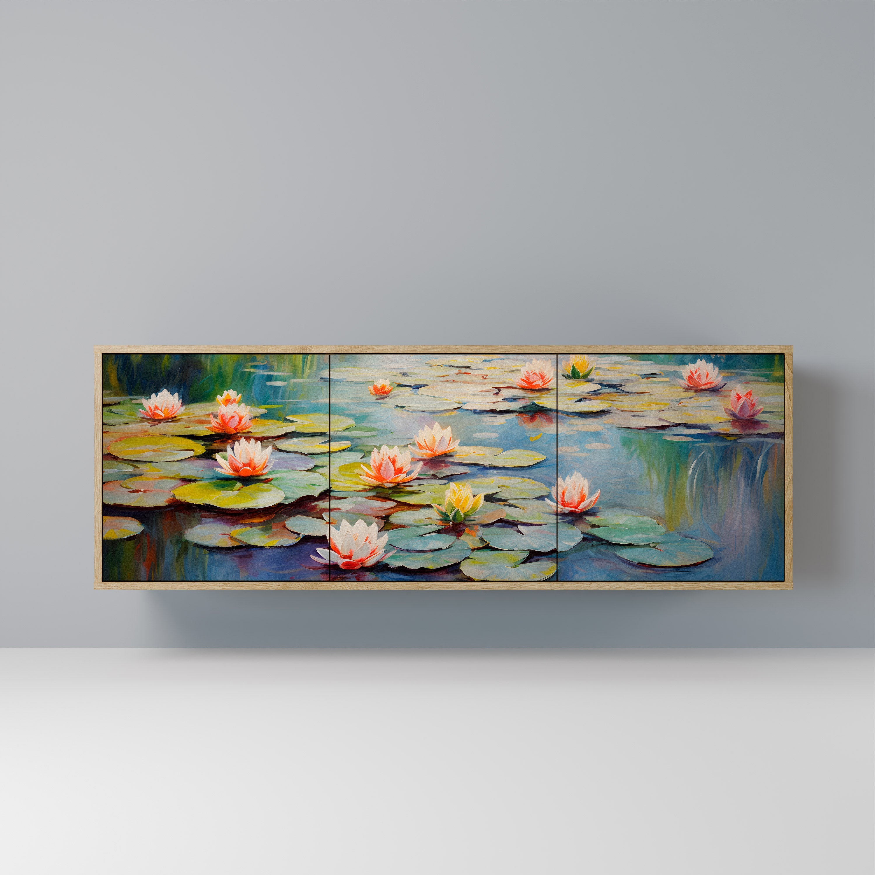 Buffet 3 portes BLOOMING WATERS effet chêne