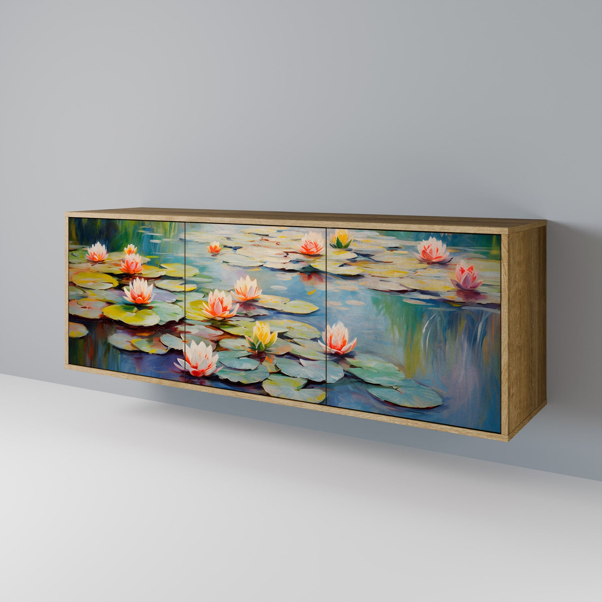 Buffet 3 portes BLOOMING WATERS effet chêne
