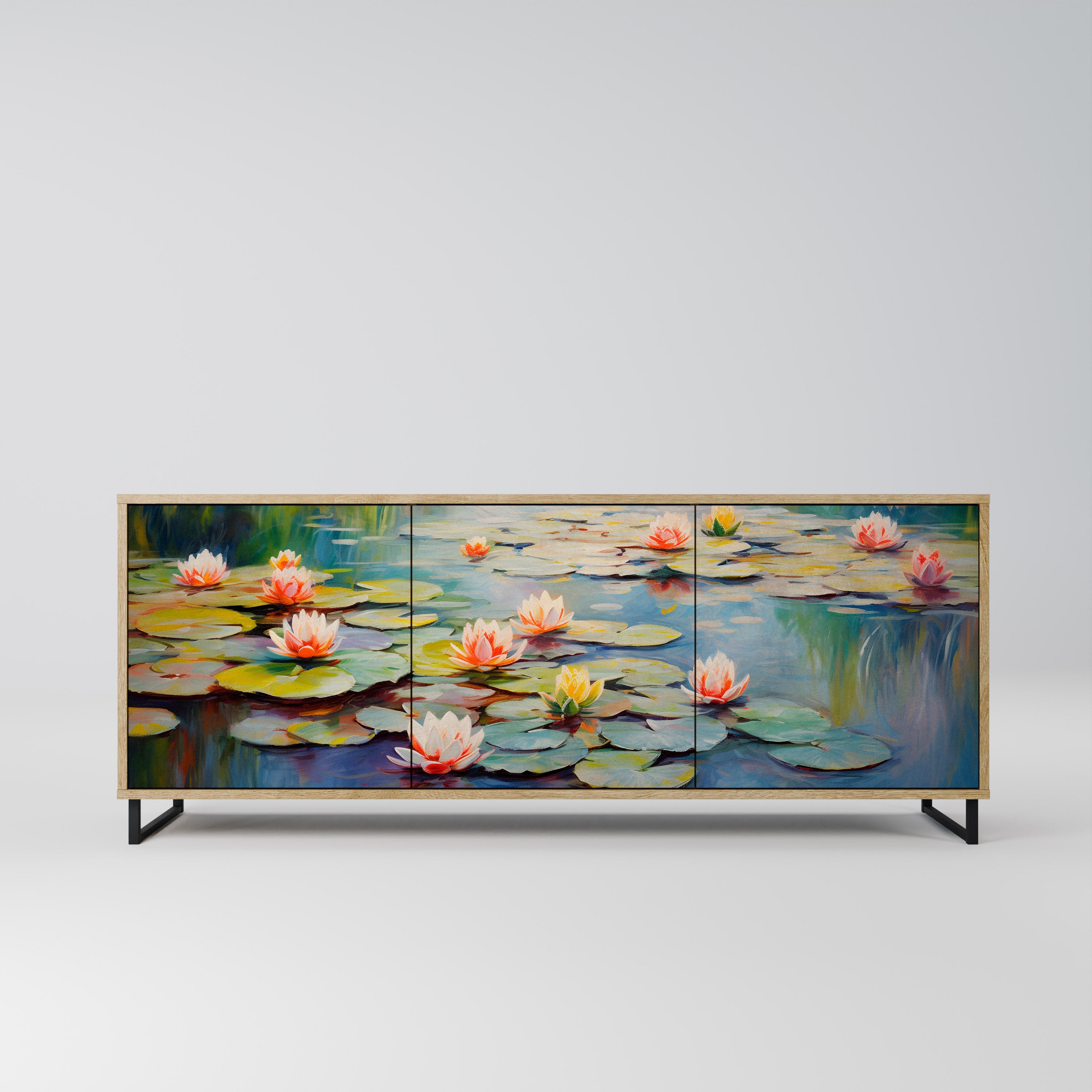 Buffet 3 portes BLOOMING WATERS effet chêne