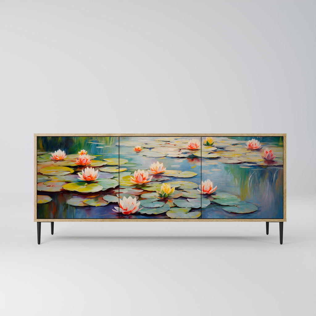 Buffet 3 portes BLOOMING WATERS effet chêne