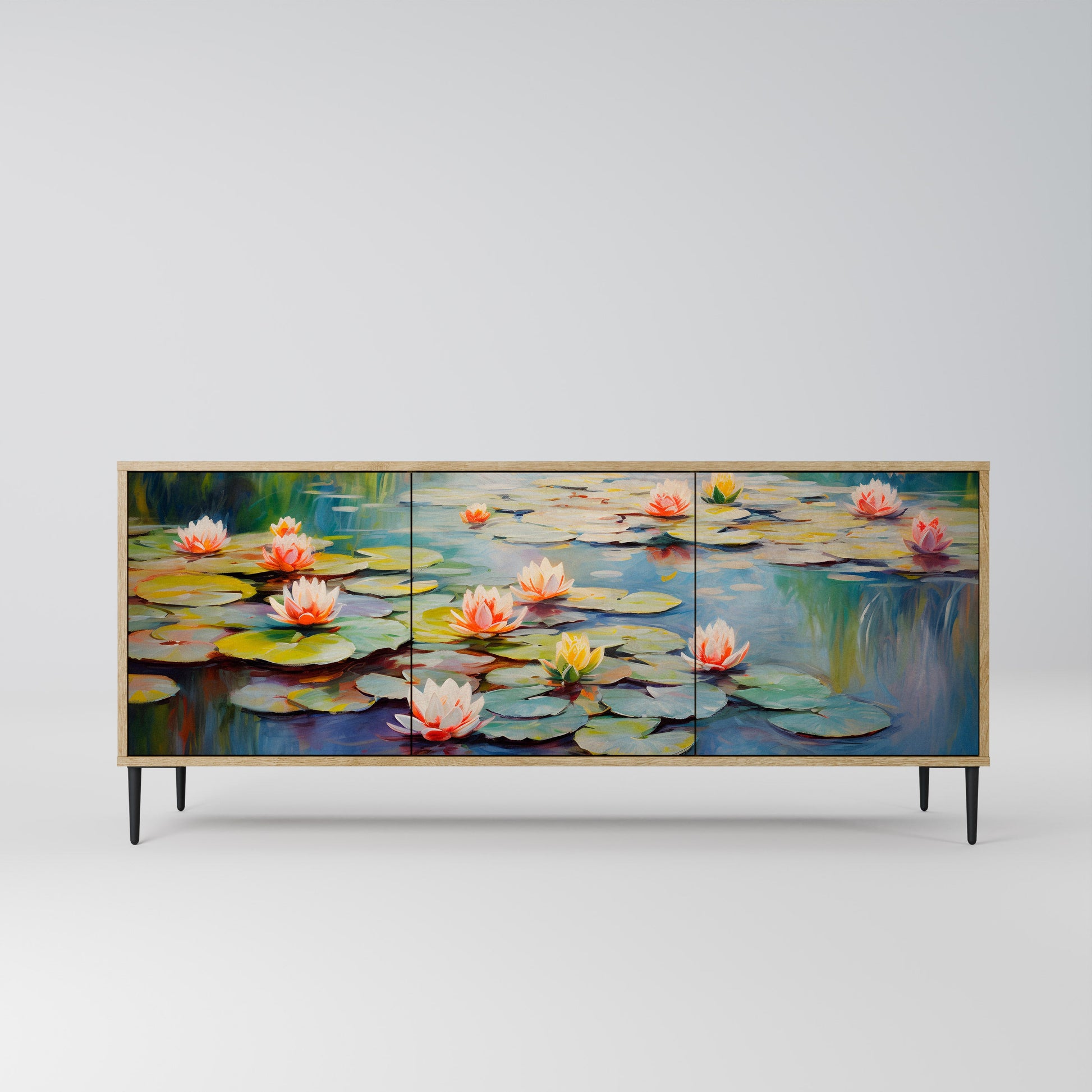 Buffet 3 portes BLOOMING WATERS effet chêne