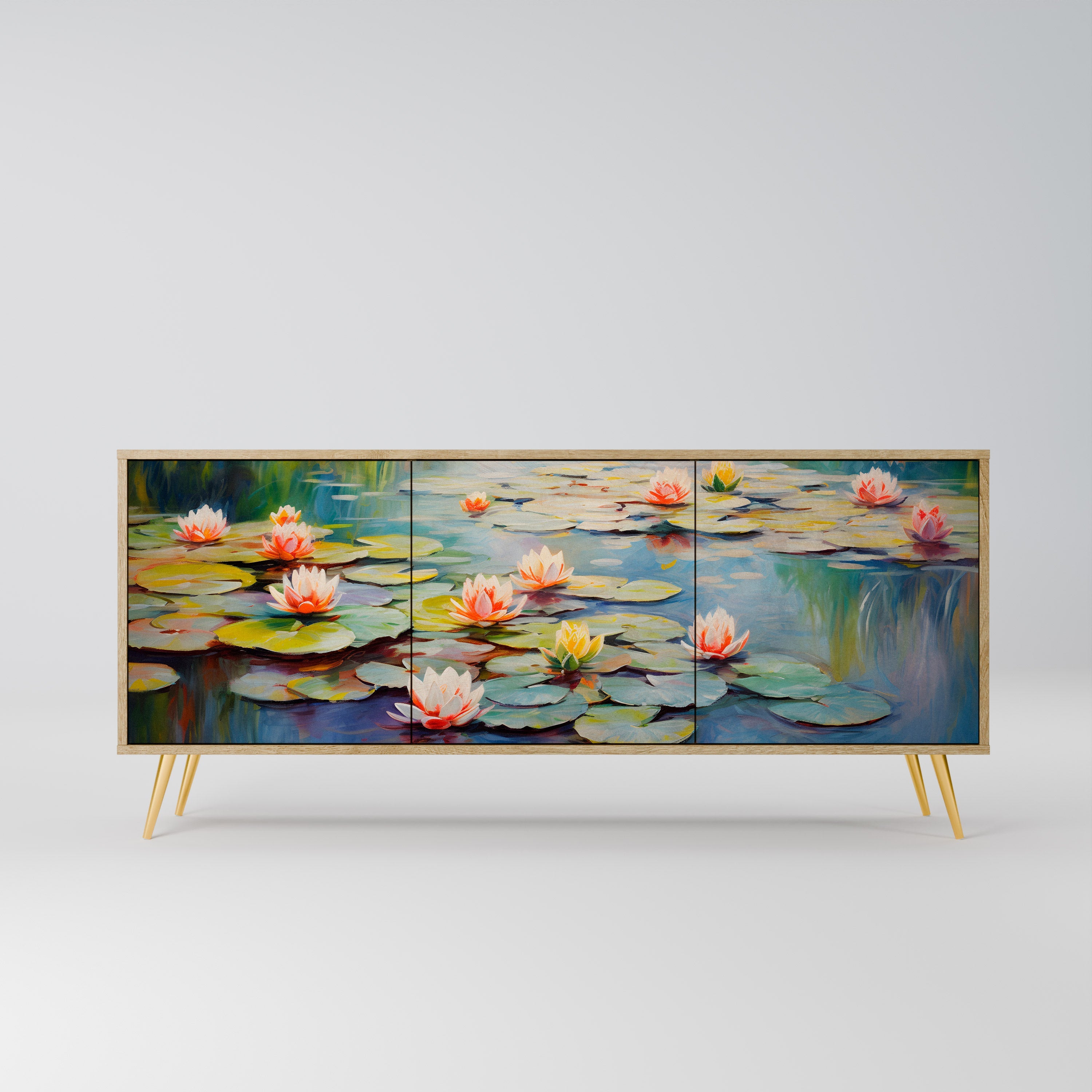 Buffet 3 portes BLOOMING WATERS effet chêne