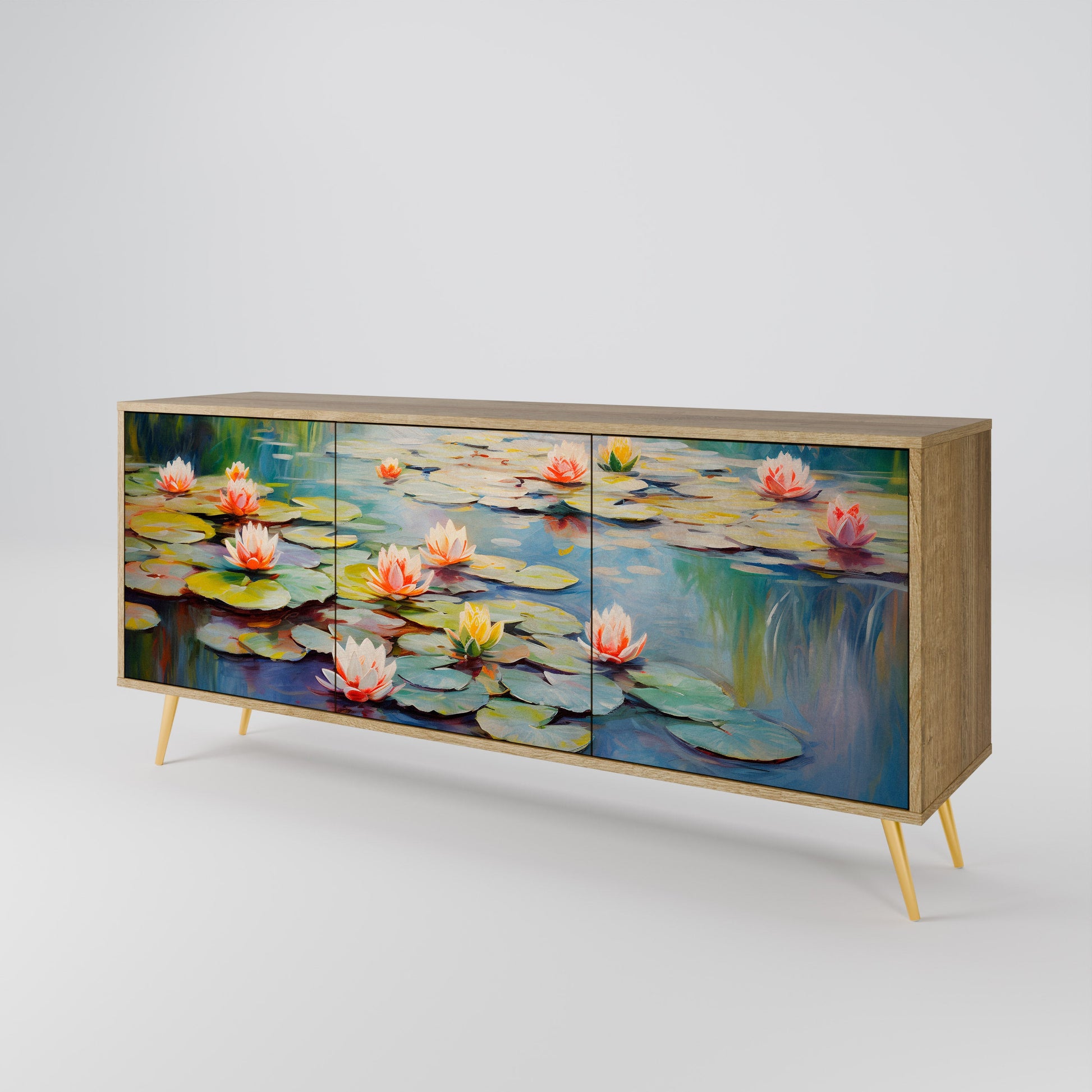 Buffet 3 portes BLOOMING WATERS effet chêne