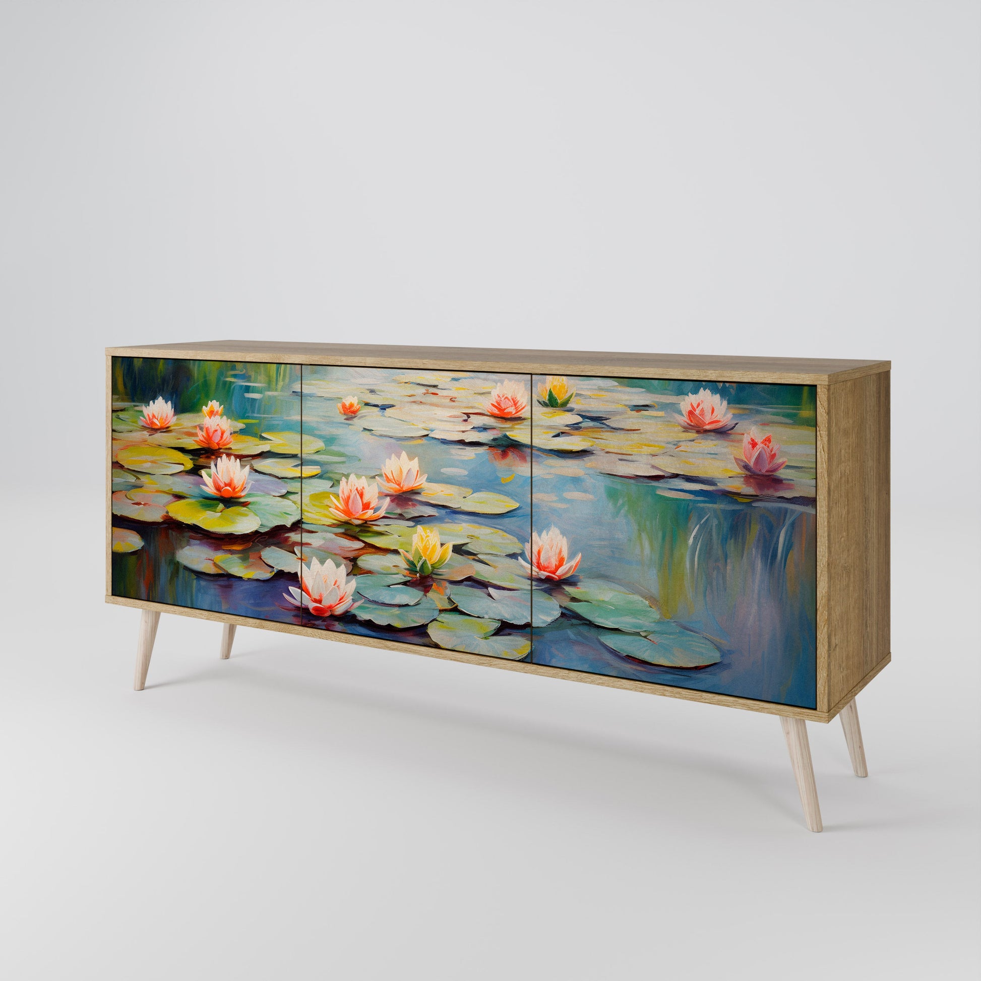Buffet 3 portes BLOOMING WATERS effet chêne