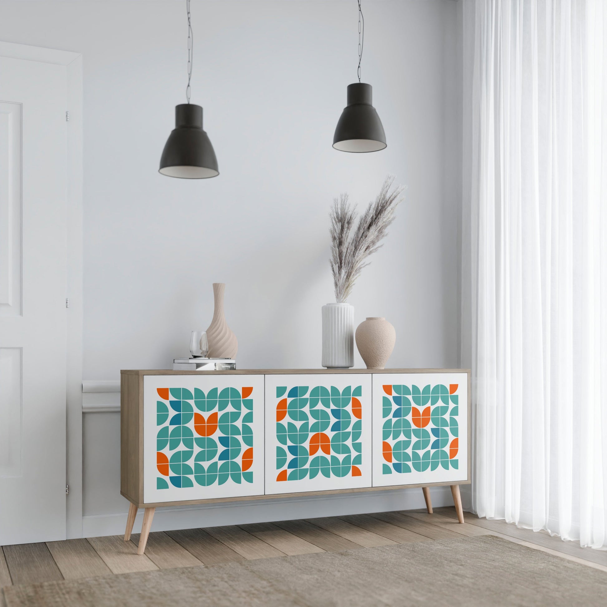 Buffet 3 portes BE THE CHANGE effet chêne