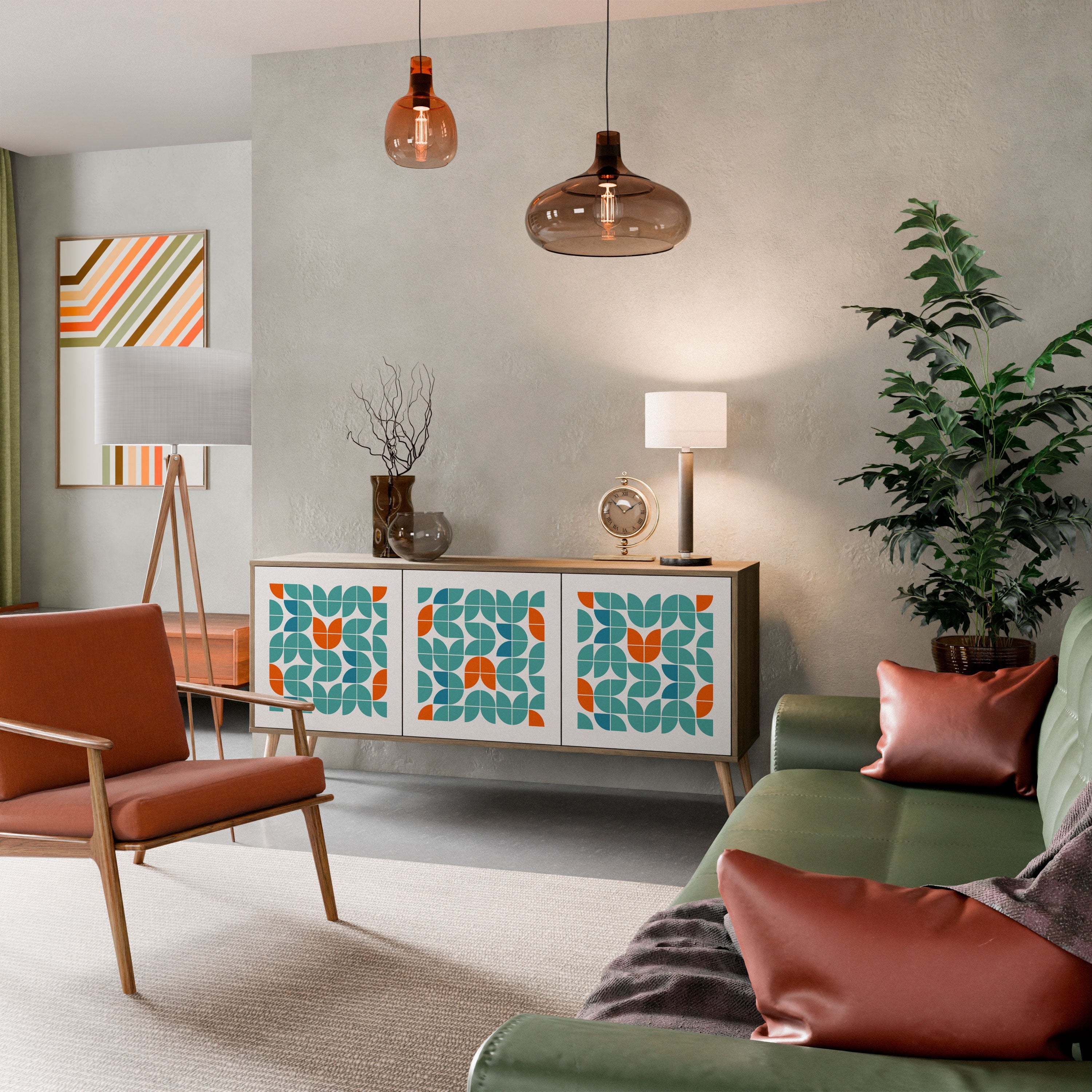 Buffet 3 portes BE THE CHANGE effet chêne