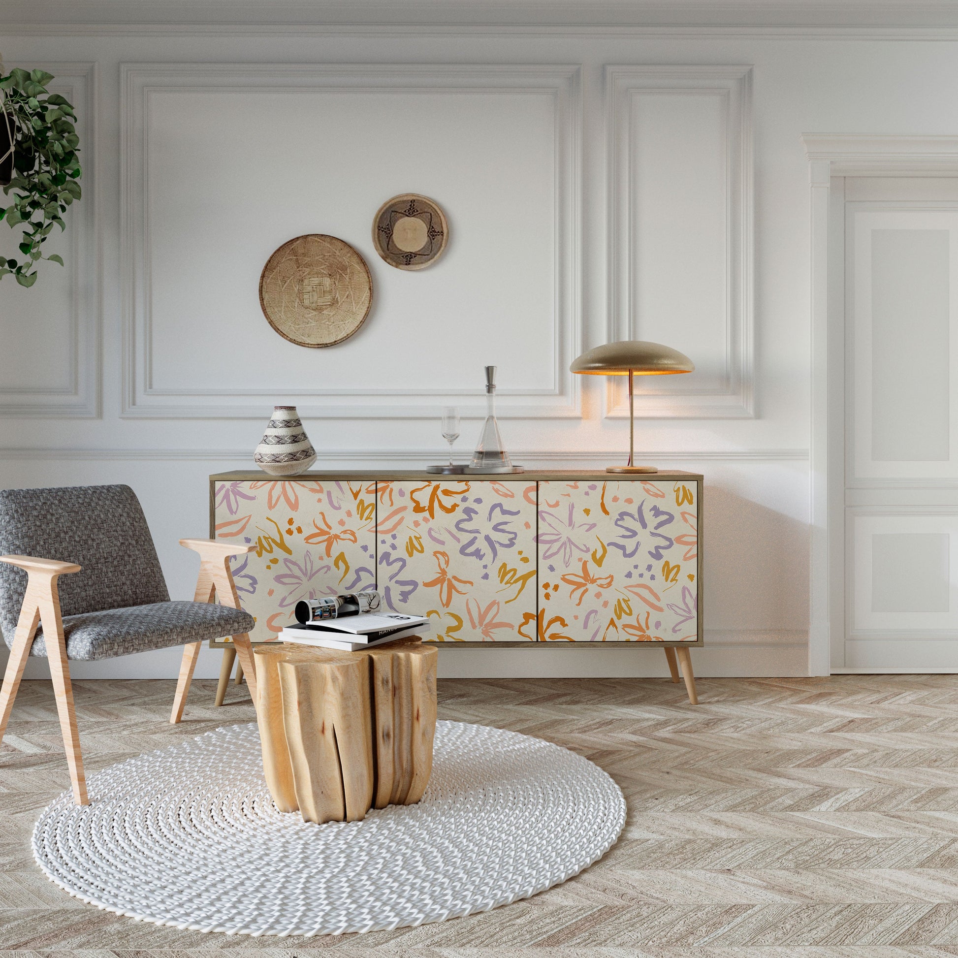 Buffet 3 portes SPRING WHIMSY effet chêne
