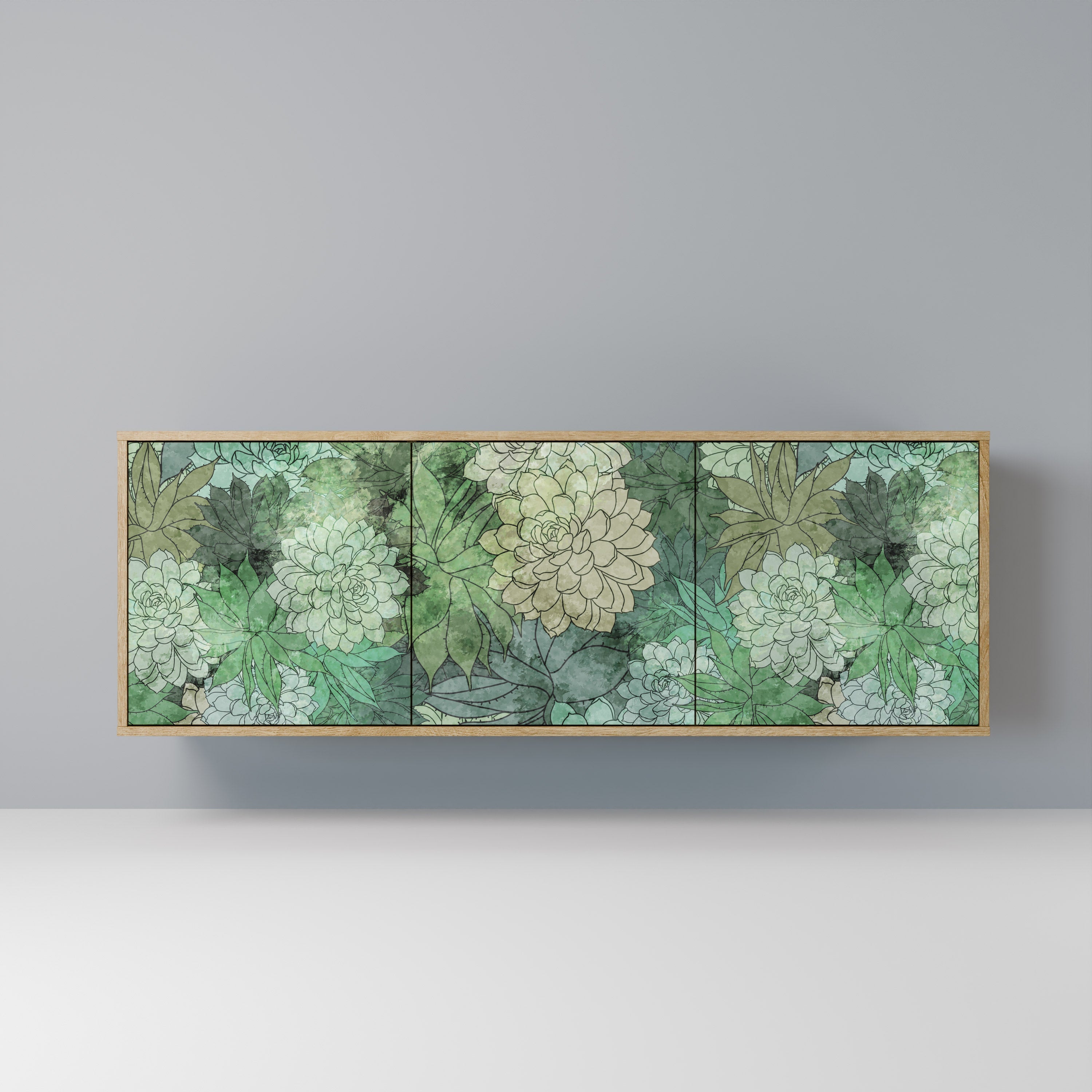 Buffet 3 portes SUCCULENT CLUSTER effet chêne