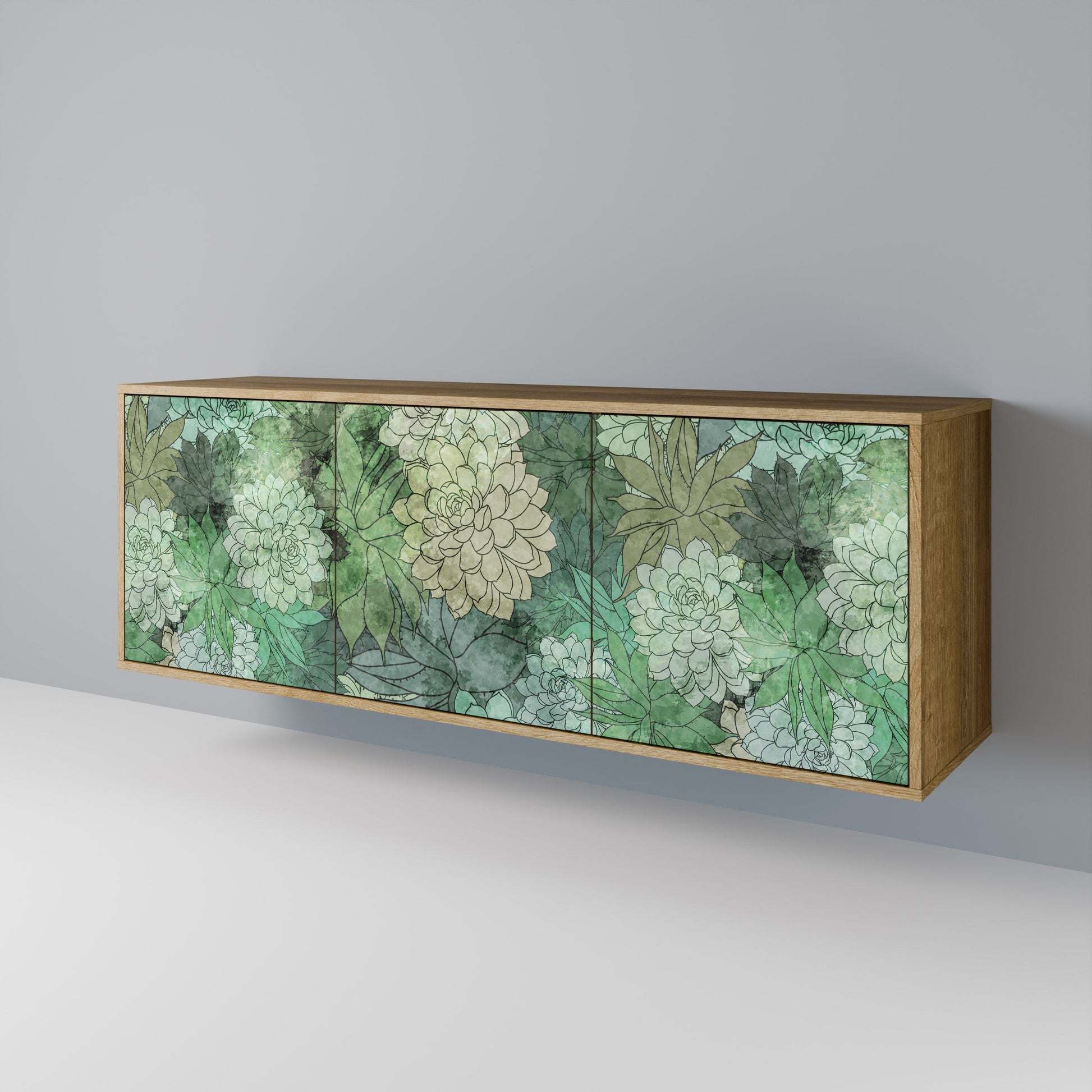 Buffet 3 portes SUCCULENT CLUSTER effet chêne