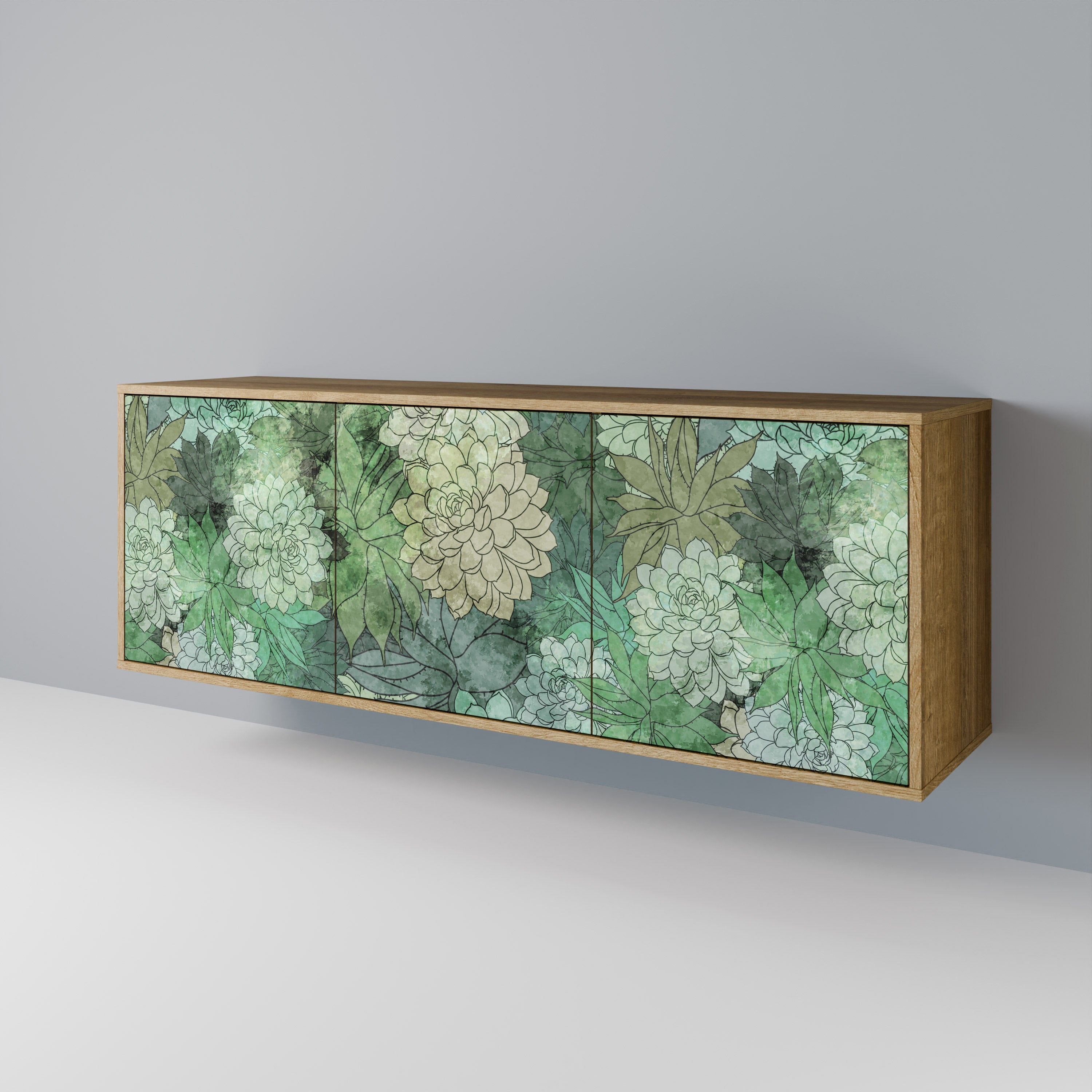 SUCCULENT CLUSTER 3-Door Sideboard