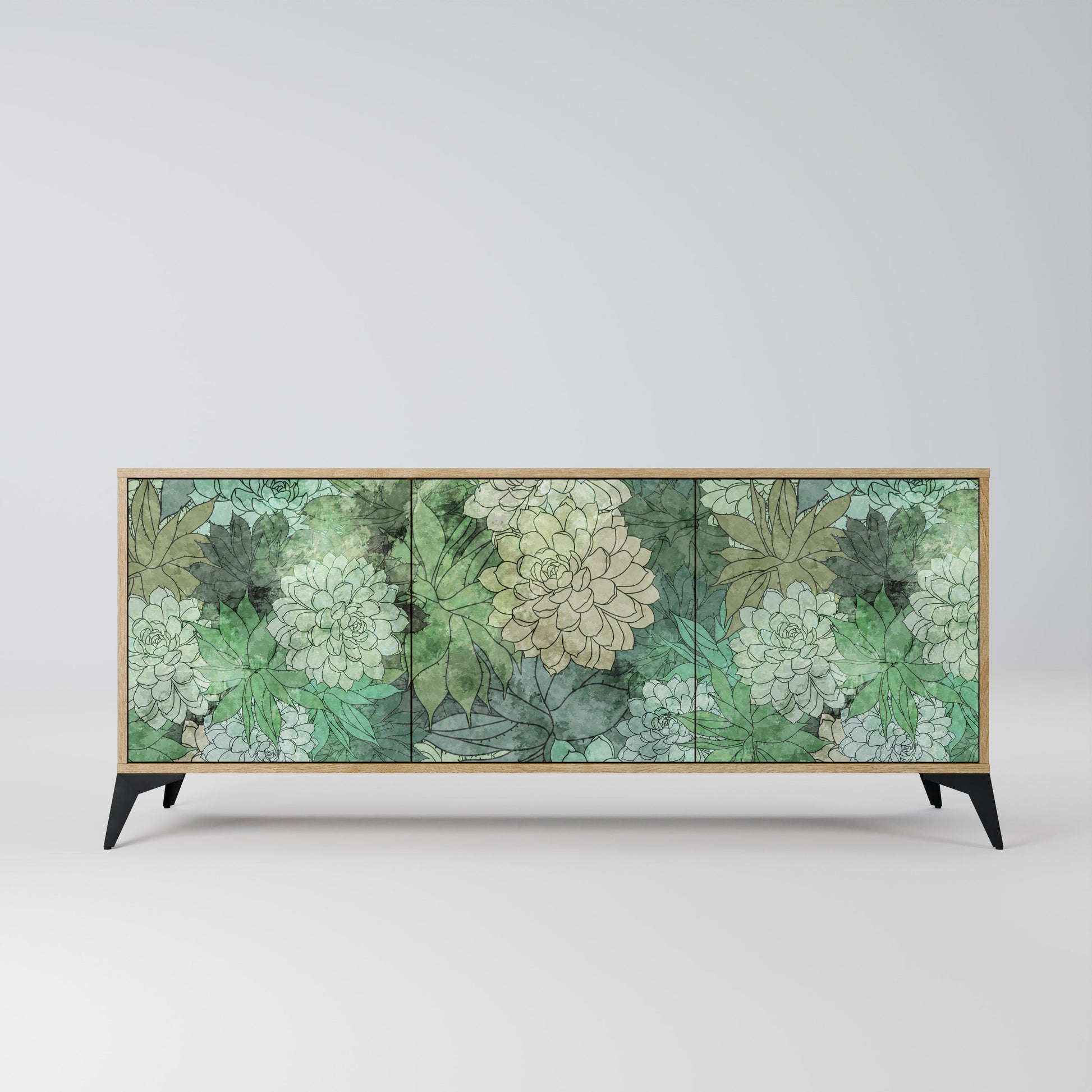 Buffet 3 portes SUCCULENT CLUSTER effet chêne
