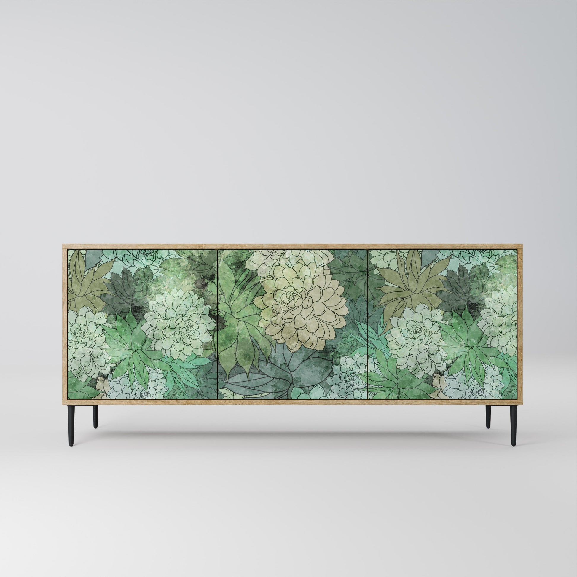 Buffet 3 portes SUCCULENT CLUSTER effet chêne