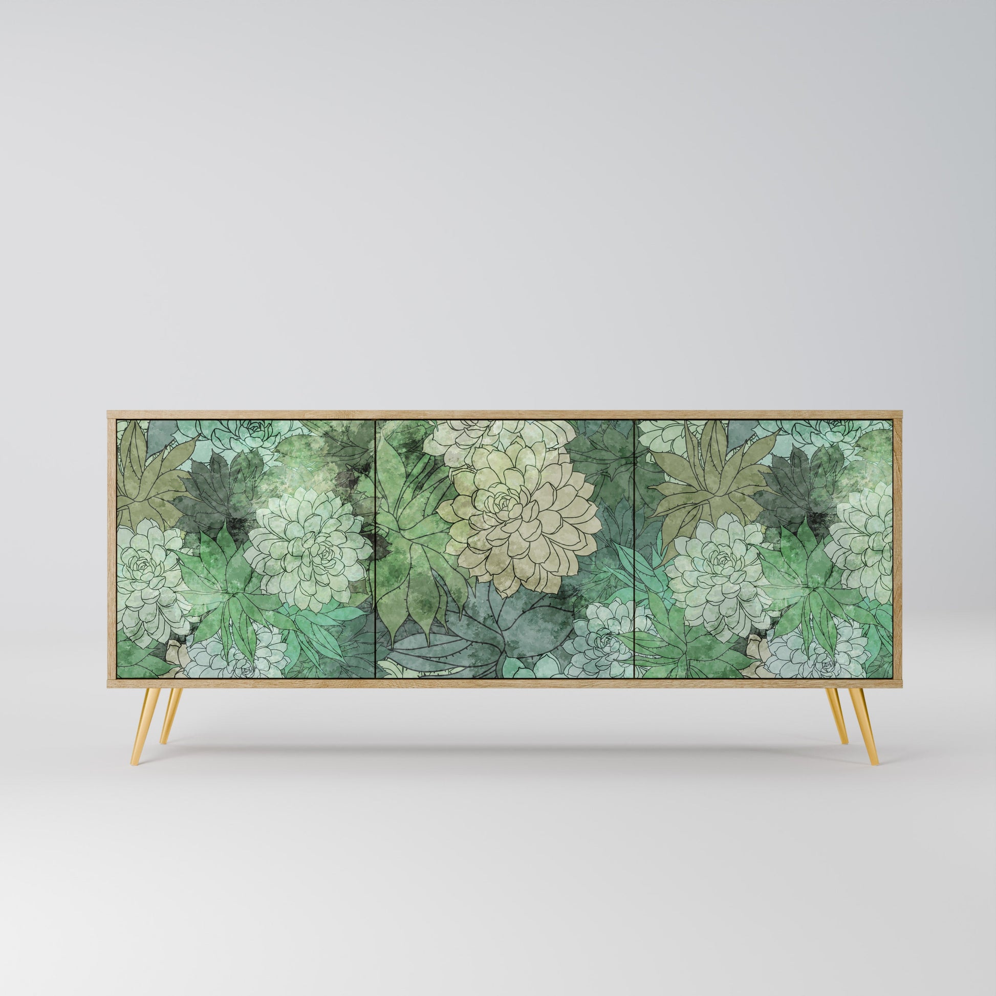 Buffet 3 portes SUCCULENT CLUSTER effet chêne