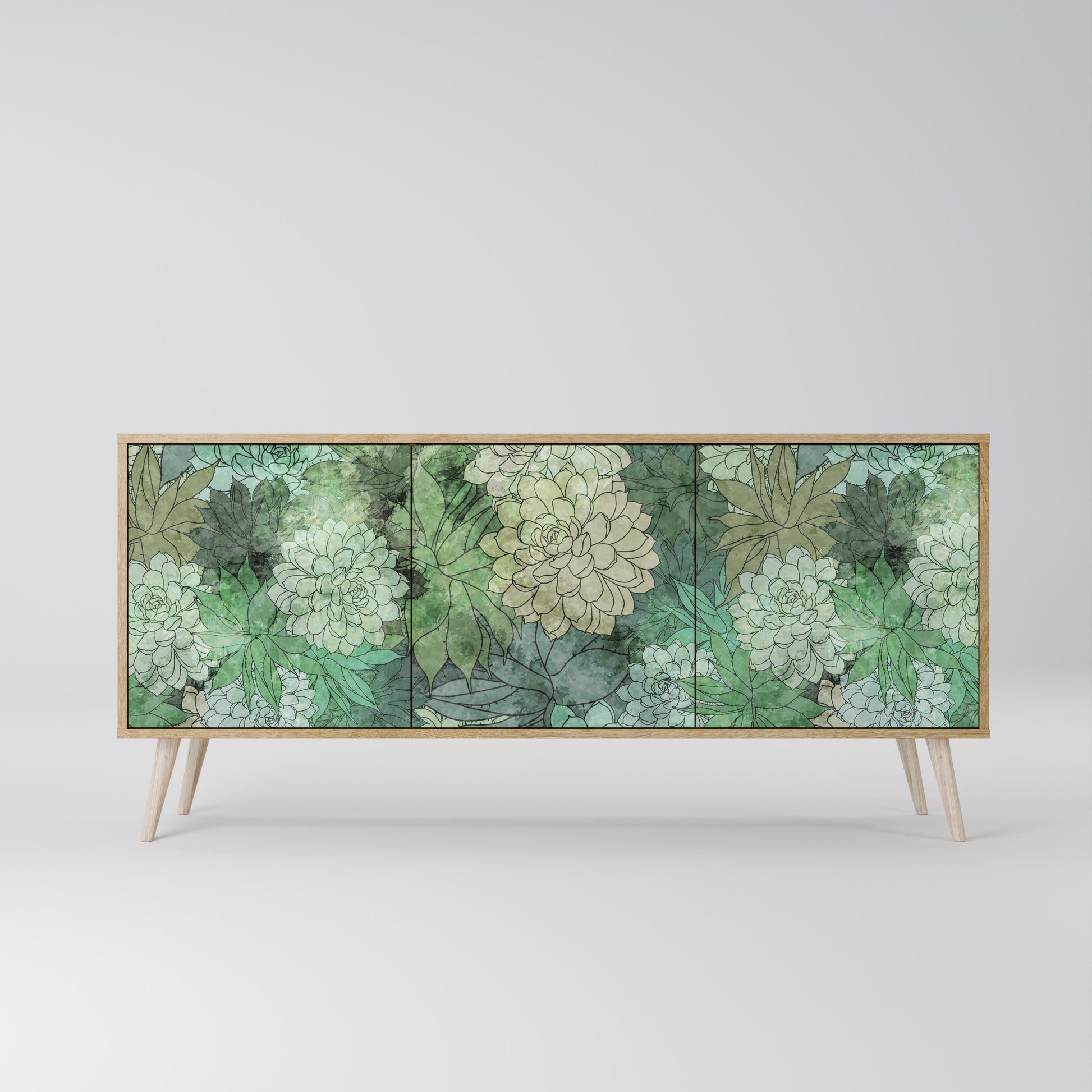 Buffet 3 portes SUCCULENT CLUSTER effet chêne