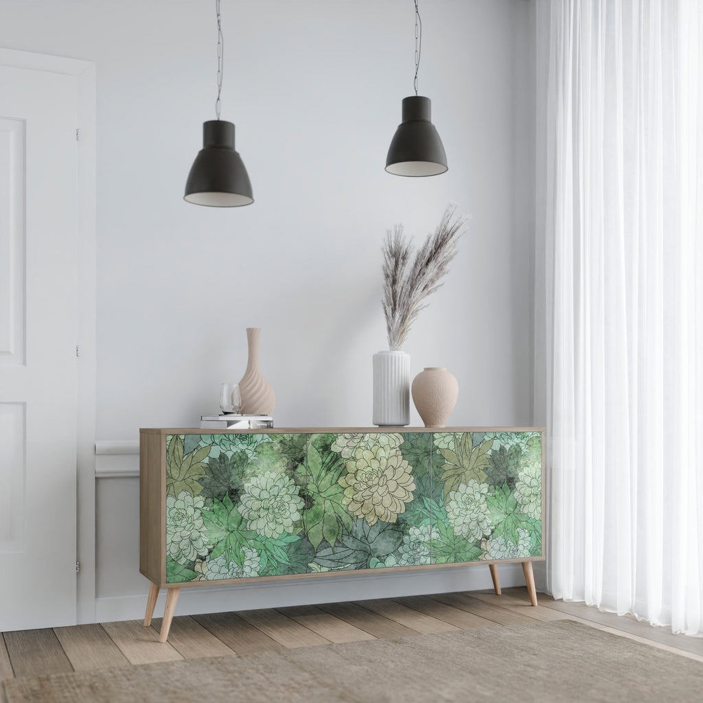 Buffet 3 portes SUCCULENT CLUSTER effet chêne