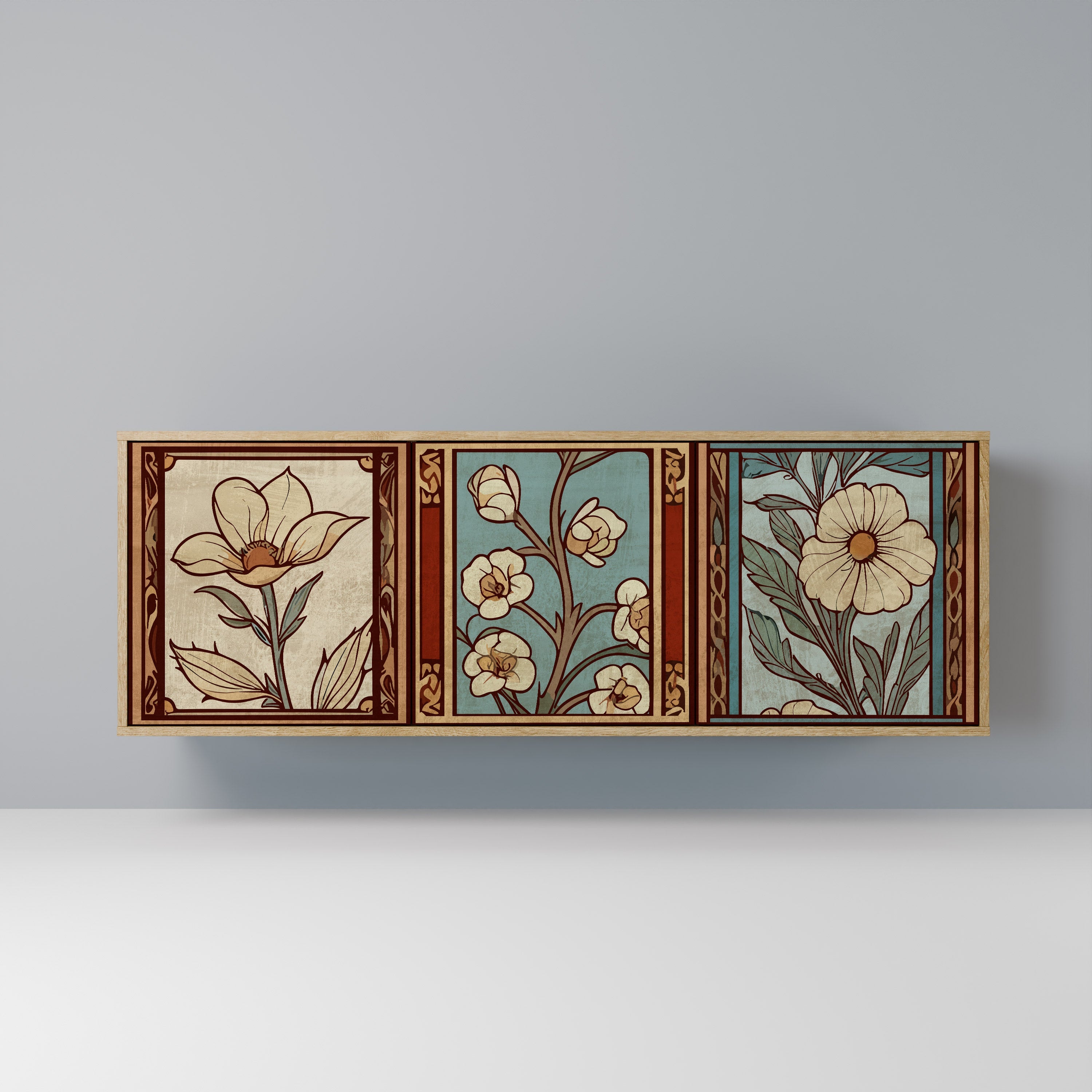 Buffet 3 portes FLORA TIMELESS effet chêne