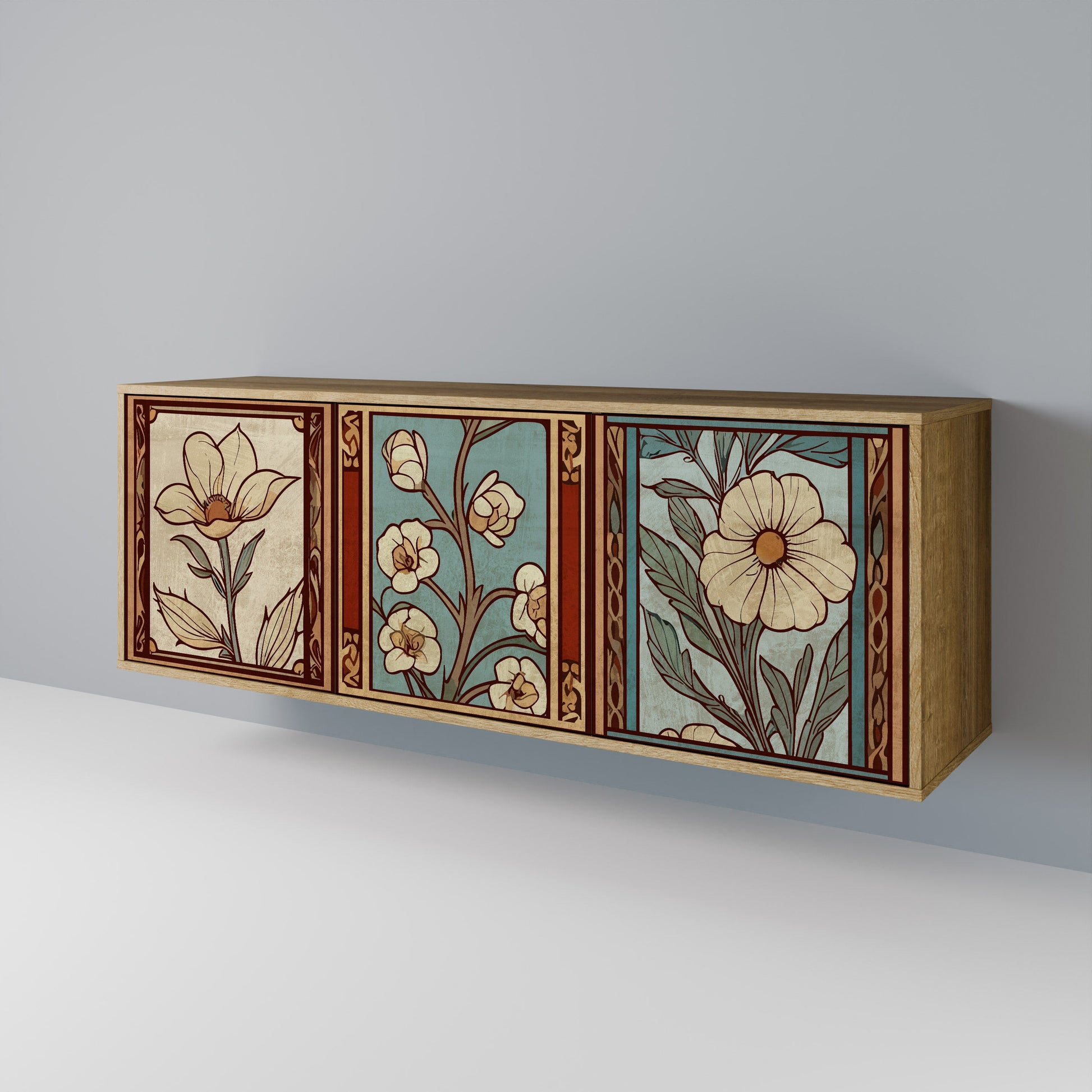 Buffet 3 portes FLORA TIMELESS effet chêne