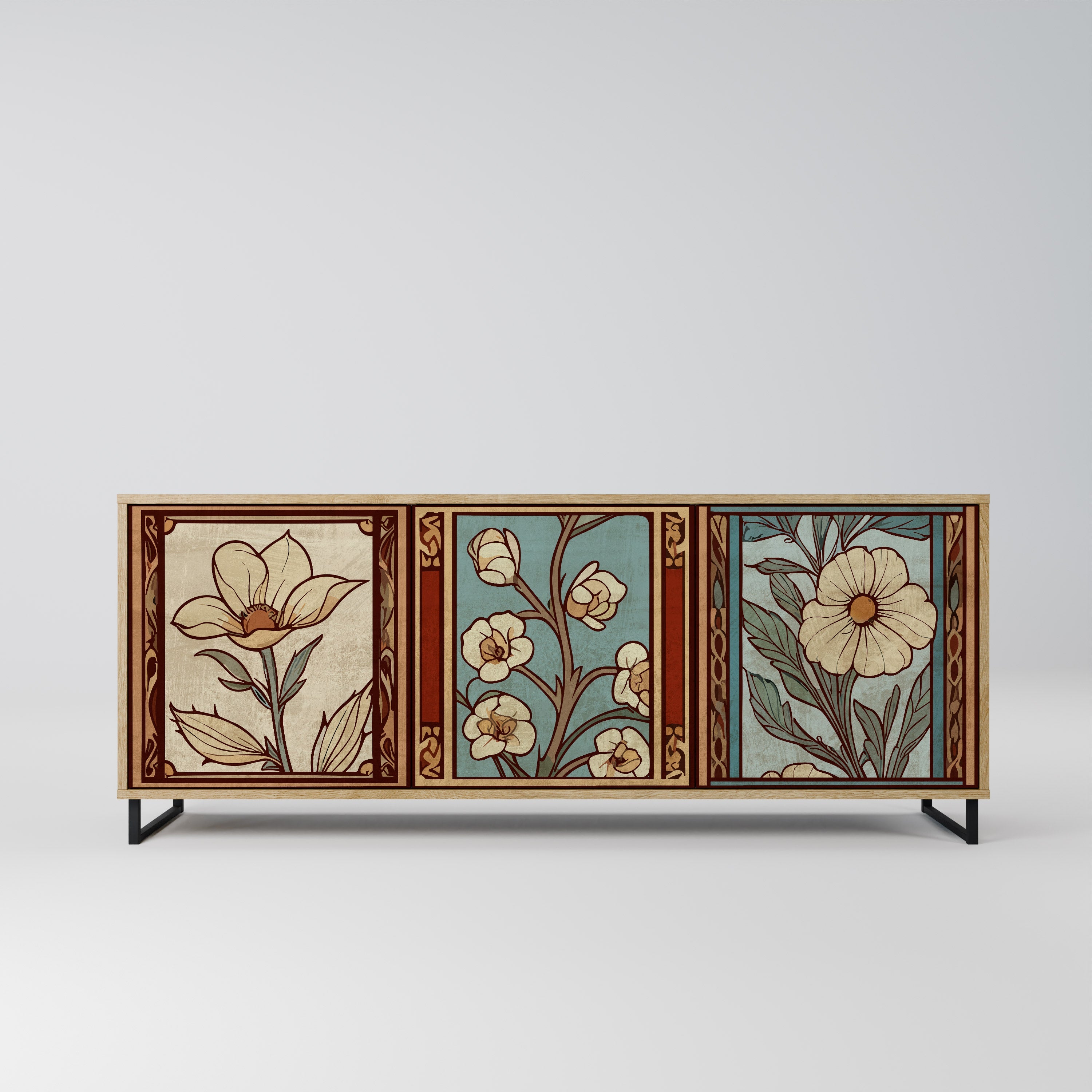 Buffet 3 portes FLORA TIMELESS effet chêne