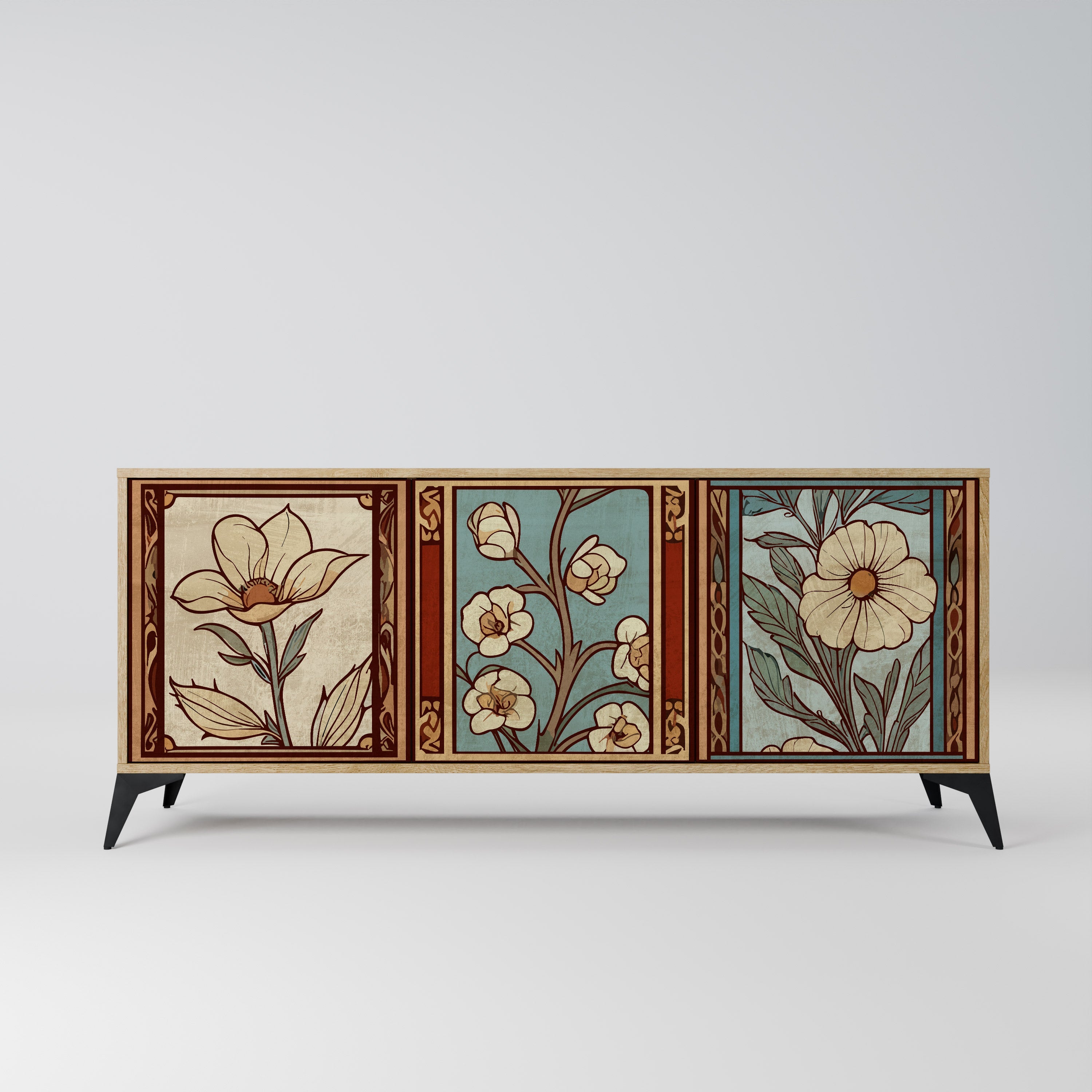 Buffet 3 portes FLORA TIMELESS effet chêne