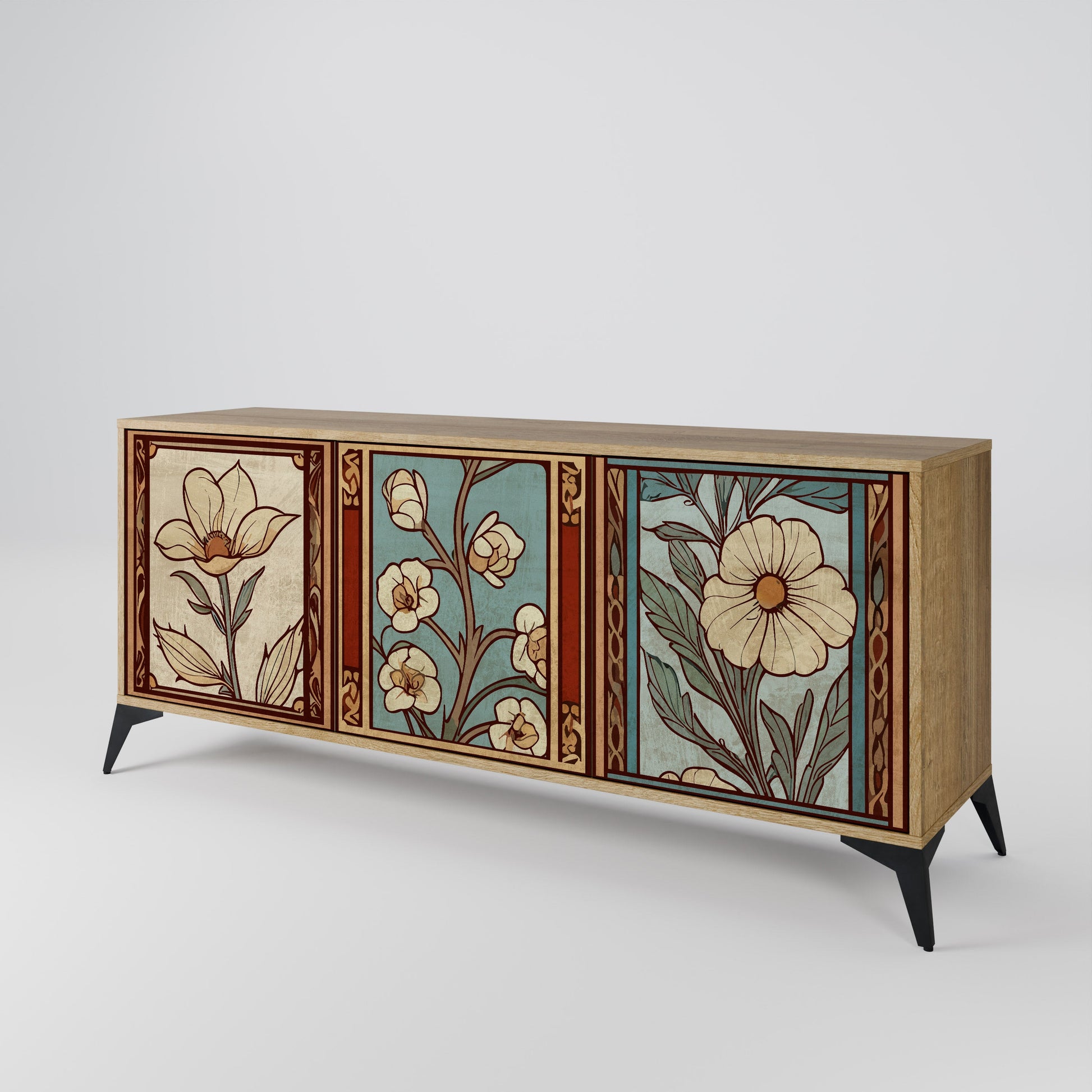 Buffet 3 portes FLORA TIMELESS effet chêne