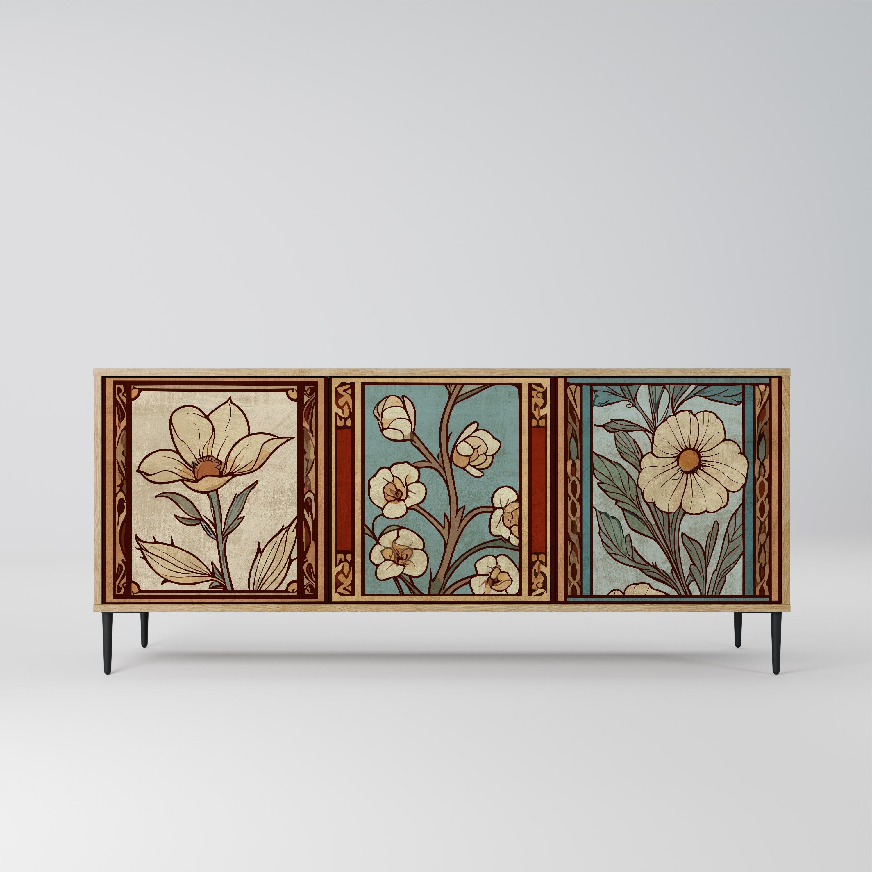 Buffet 3 portes FLORA TIMELESS effet chêne