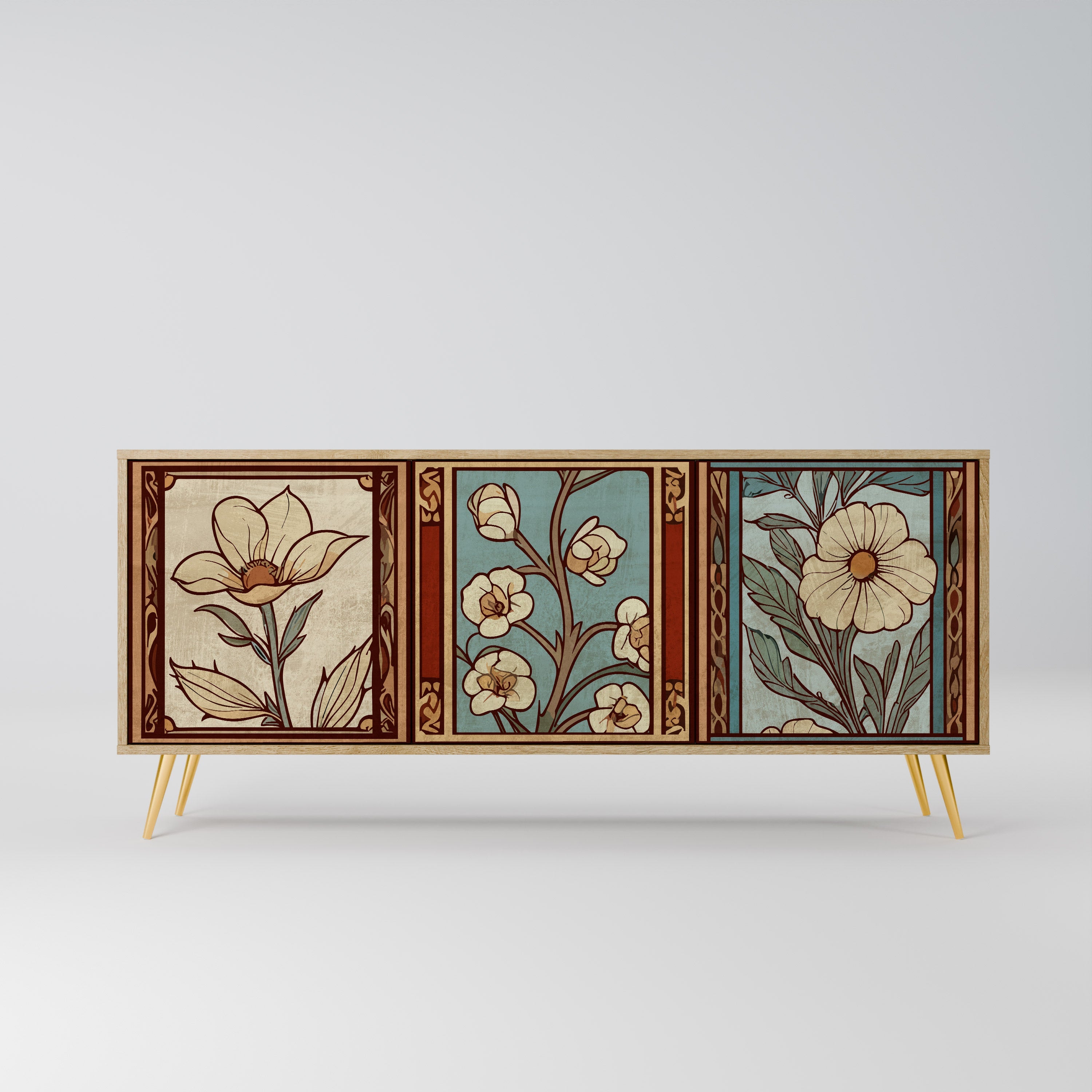 Buffet 3 portes FLORA TIMELESS effet chêne