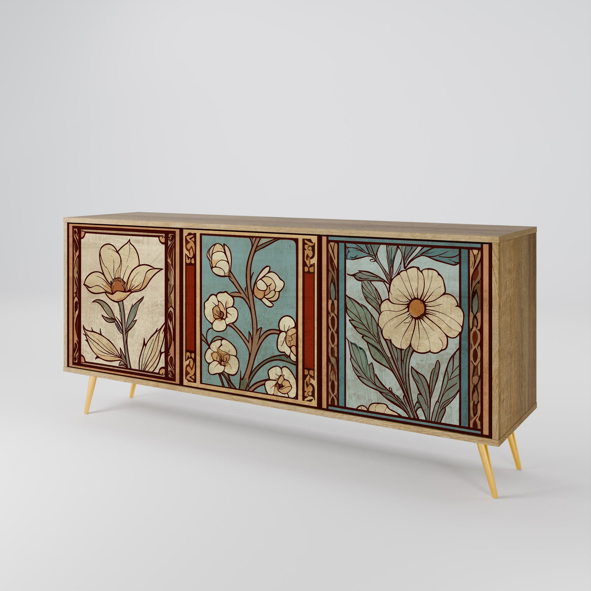 Buffet 3 portes FLORA TIMELESS effet chêne