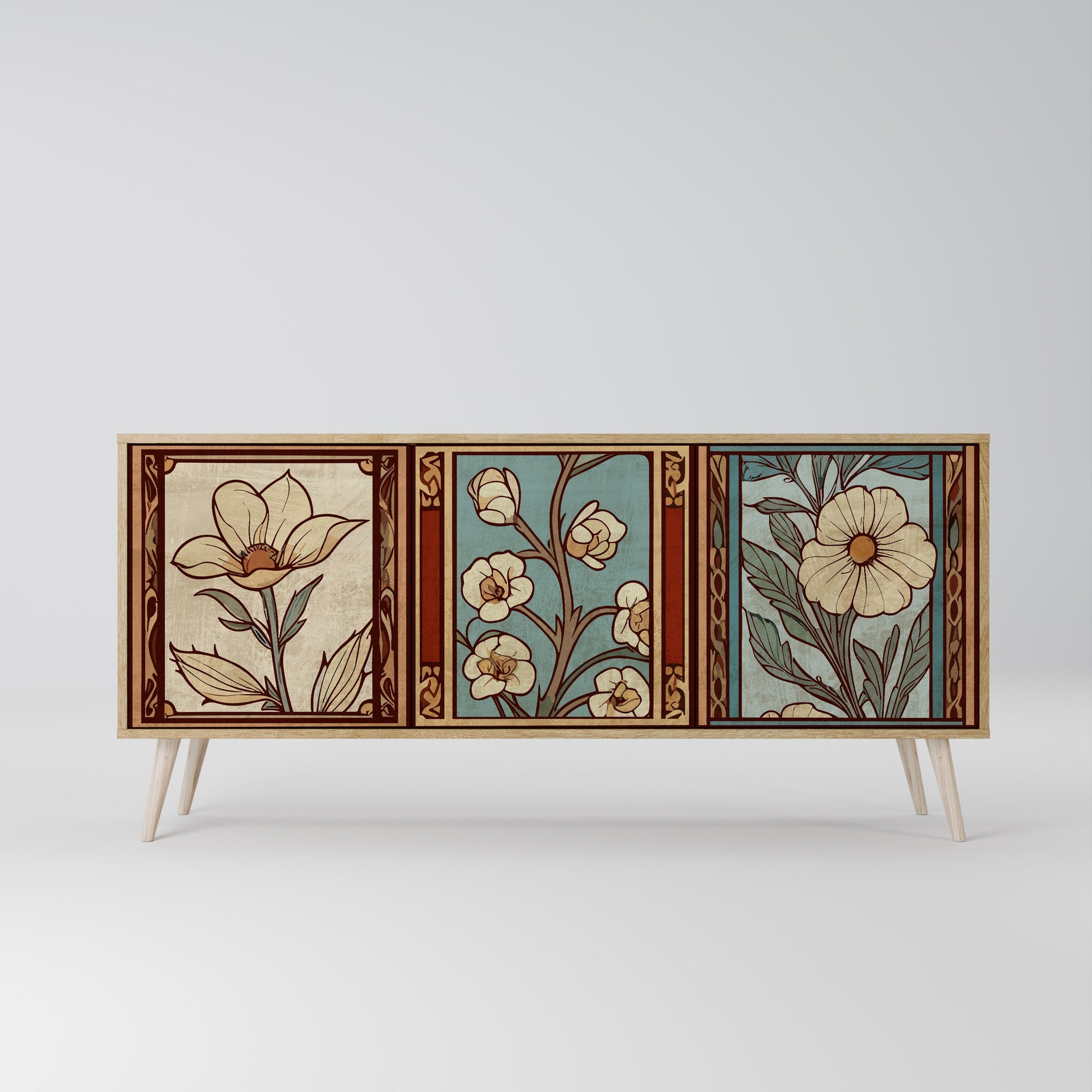 Buffet 3 portes FLORA TIMELESS effet chêne