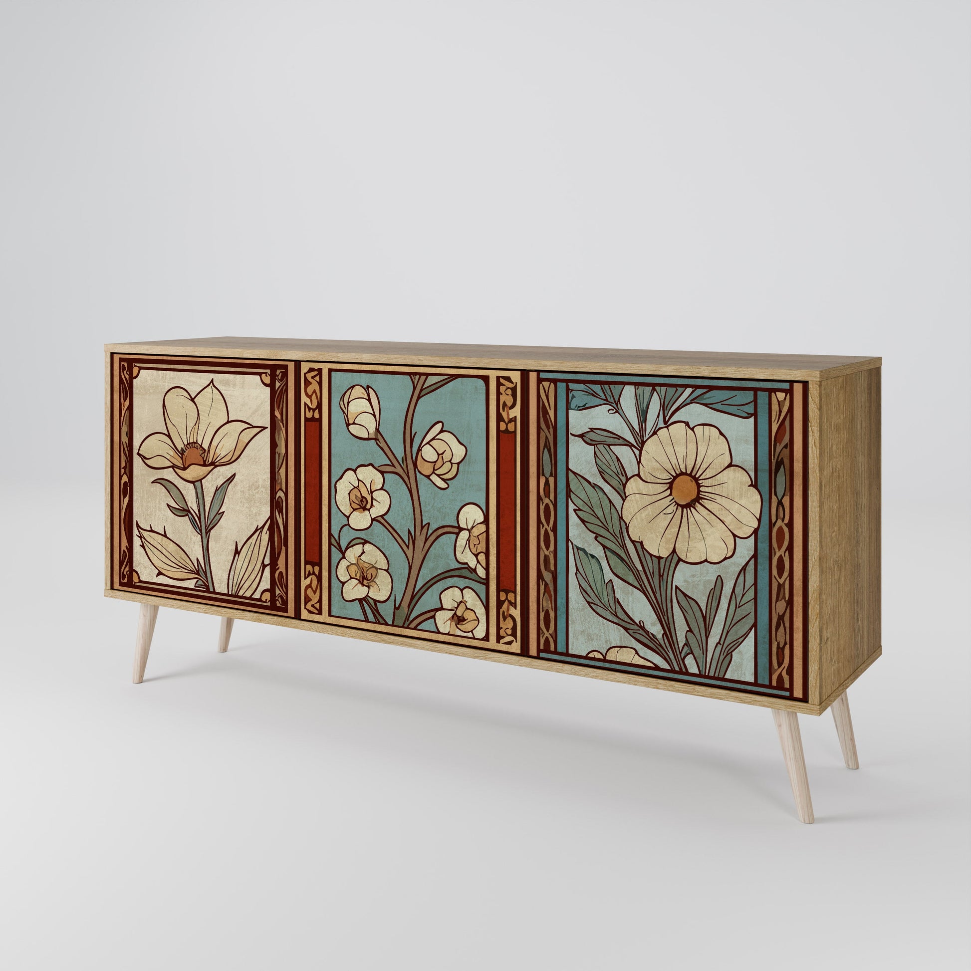 Buffet 3 portes FLORA TIMELESS effet chêne