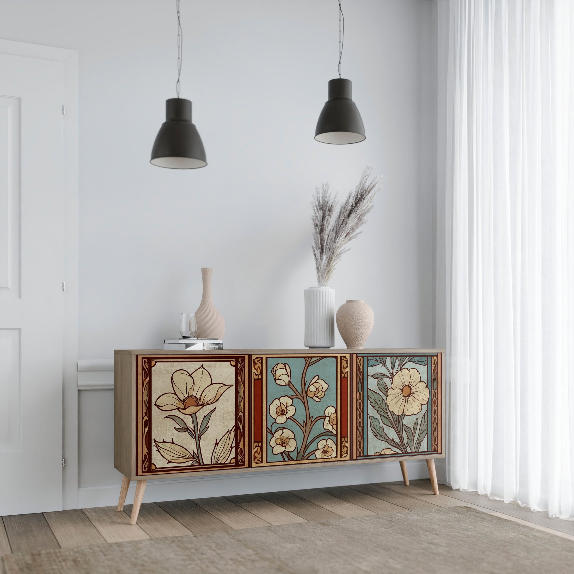 Buffet 3 portes FLORA TIMELESS effet chêne