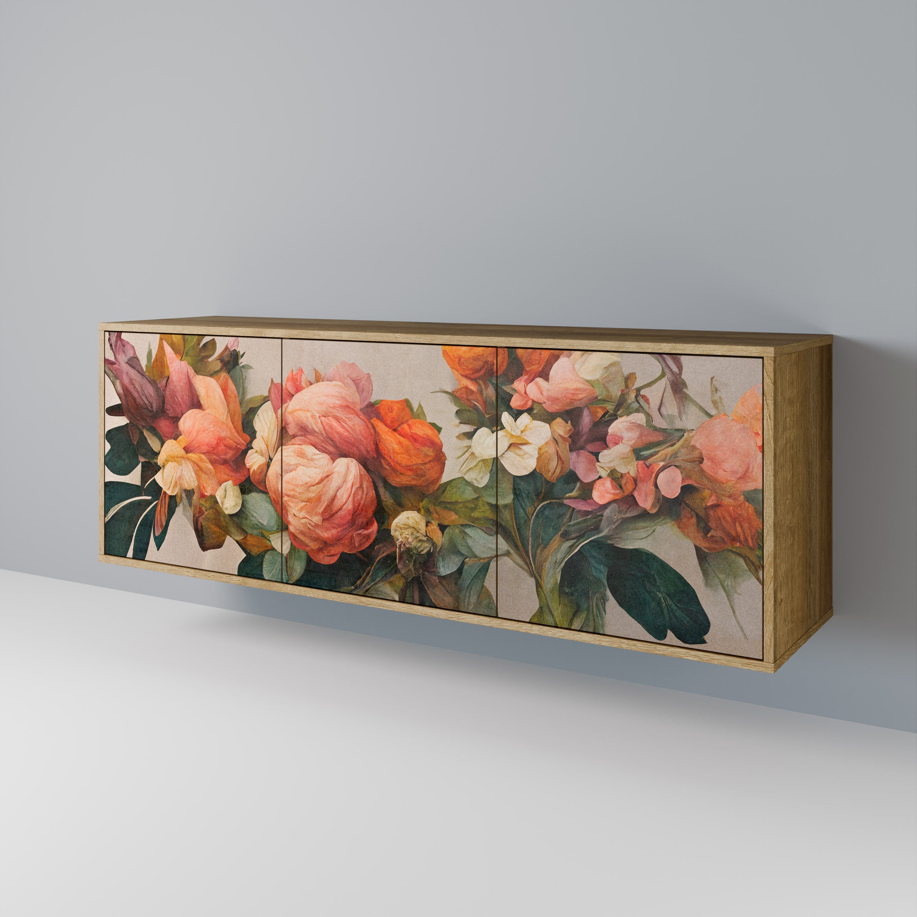 Buffet 3 portes effet chêne STYLISH BEAUTY